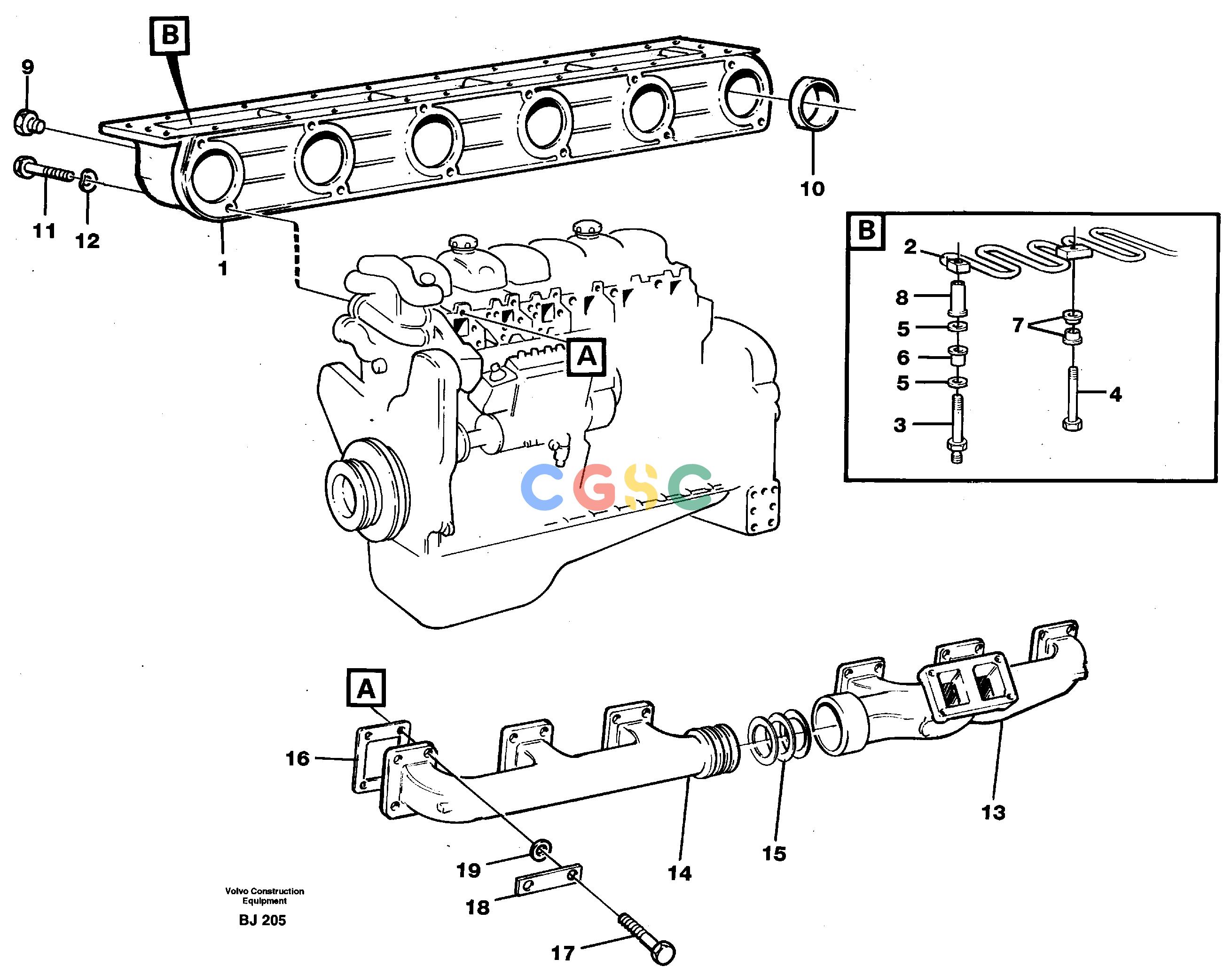 沃尔沃零件查询A30C VOLVO BM Inlet manifold and exhaust manifoldVOLVO BM A30C SER NO - 2320/- 2275, USA NoneNoneNoneAutodata Volvo online