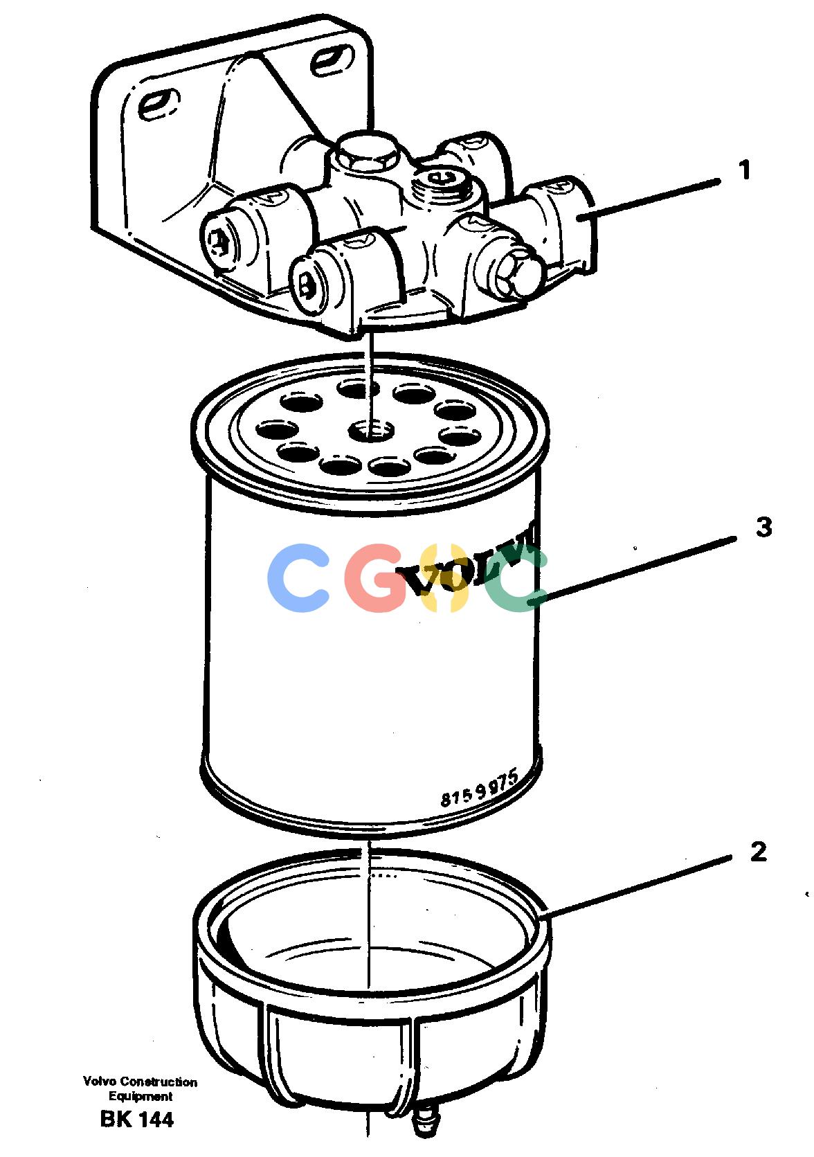 沃尔沃零件查询A35C VOLVO BM Water separatorVOLVO BM A35C SER NO - 4620, NoneNoneNoneAutodata Volvo online