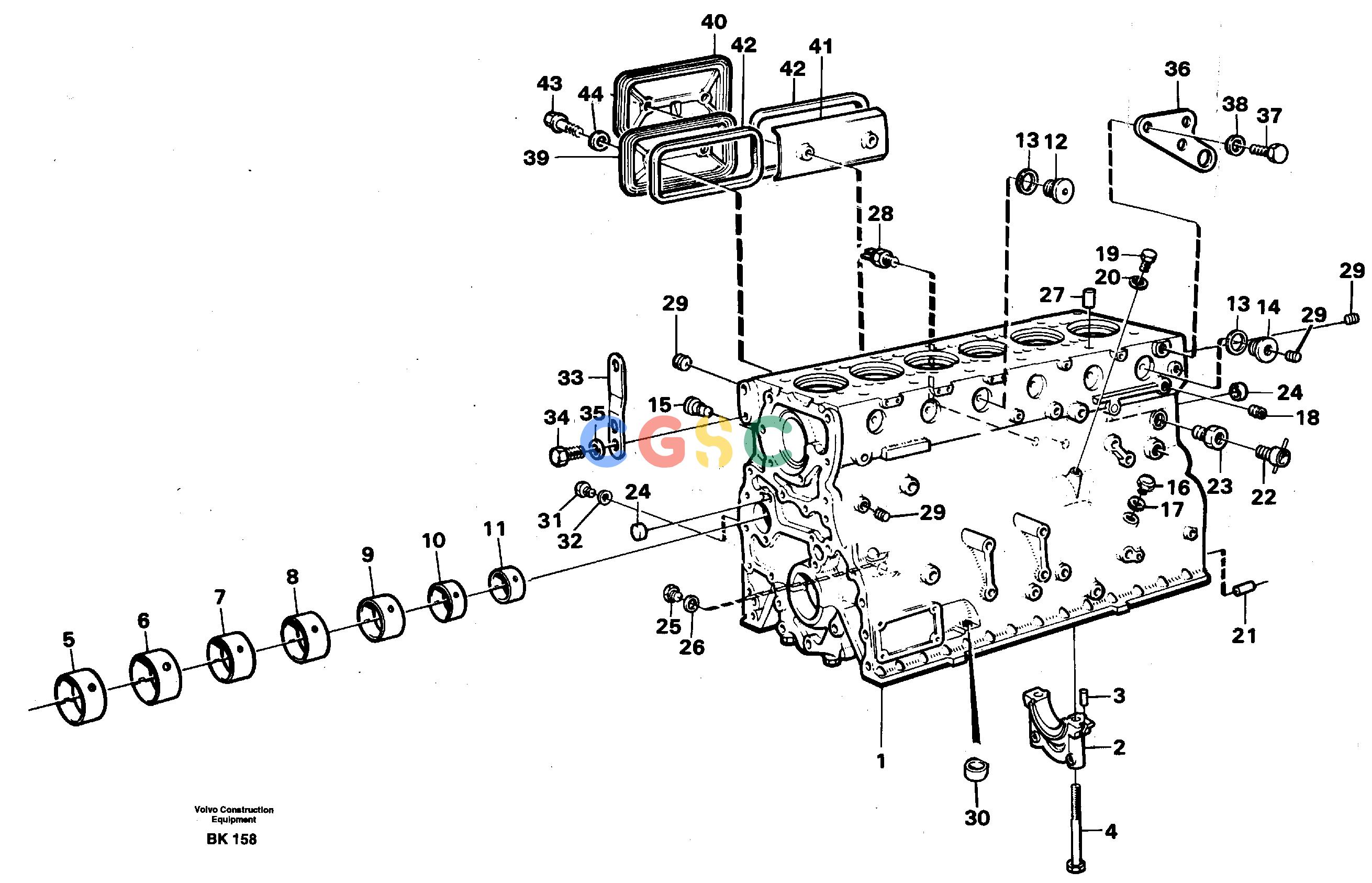 沃尔沃零件查询A35C VOLVO BM Cylinder blockVOLVO BM A35C SER NO - 4620, NoneNoneNoneAutodata Volvo online