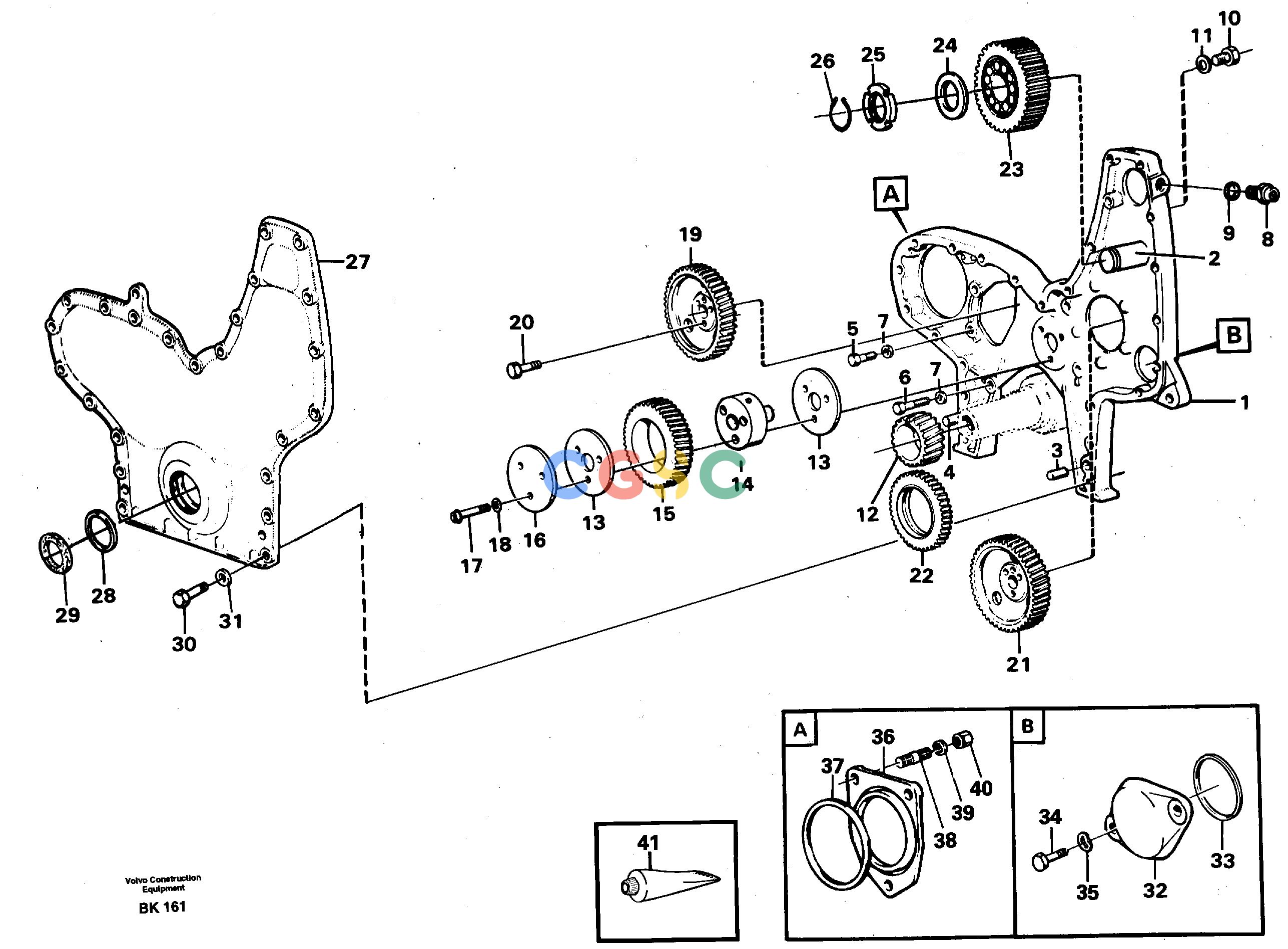 沃尔沃零件查询A35C VOLVO BM Timing gear casing and gearsVOLVO BM A35C SER NO - 4620, NoneNoneNoneAutodata Volvo online