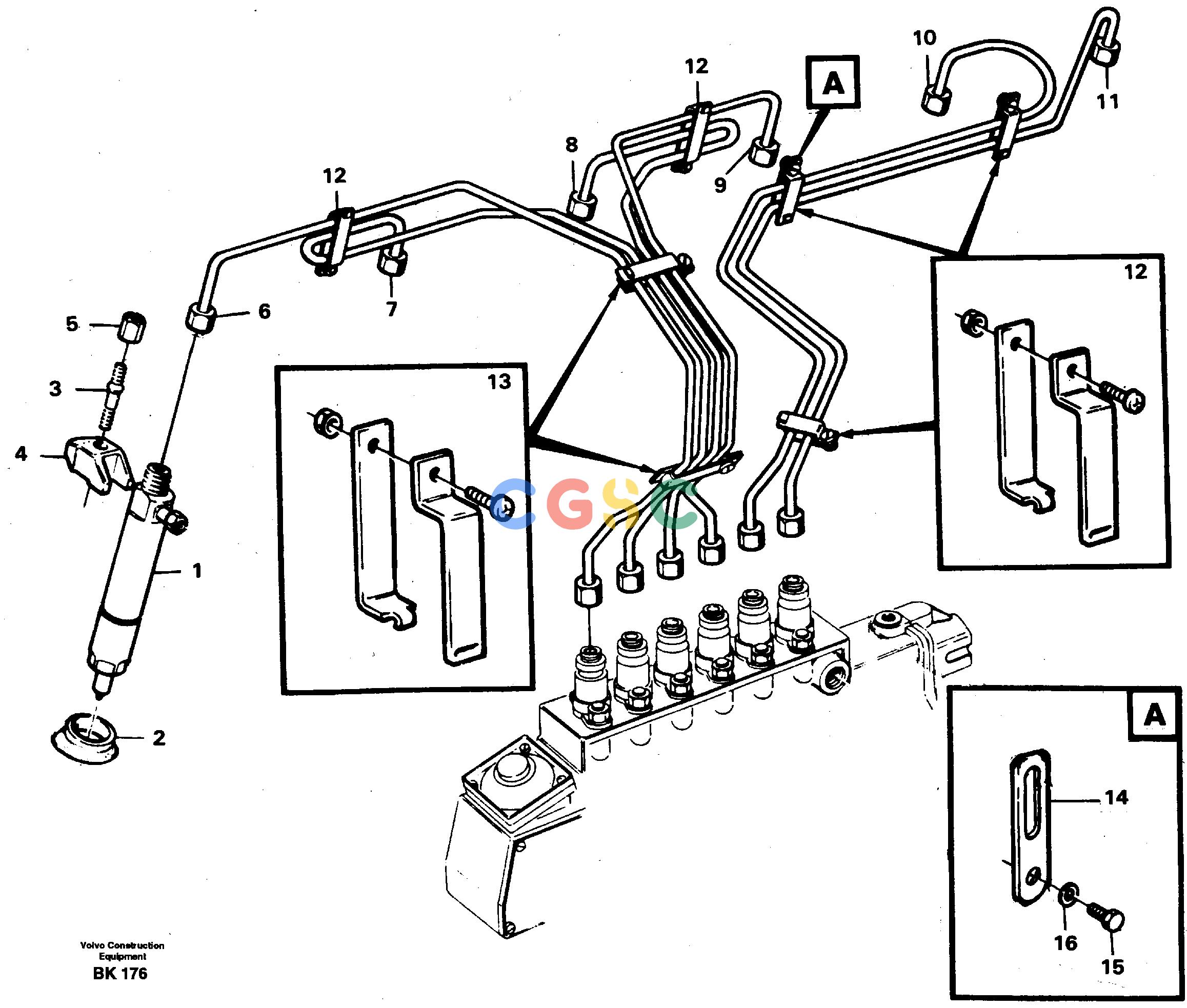 沃尔沃零件查询A35C VOLVO BM Delivery pipes-injectorsVOLVO BM A35C SER NO - 4620, NoneNoneNoneAutodata Volvo online
