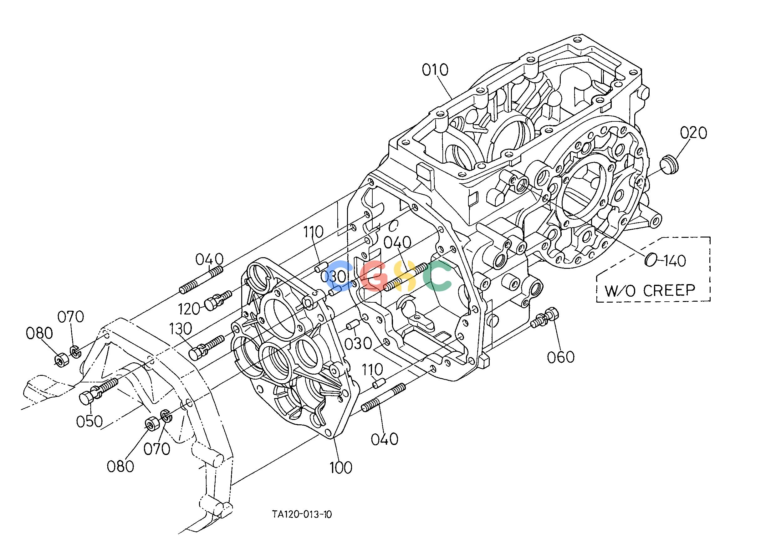 久保田零件查询C42002 TRANSMISSION CASE [MANUAL T/M TYPE] CLUTCH/TRANSMISSION/REAR AXLEEPC Kubota online