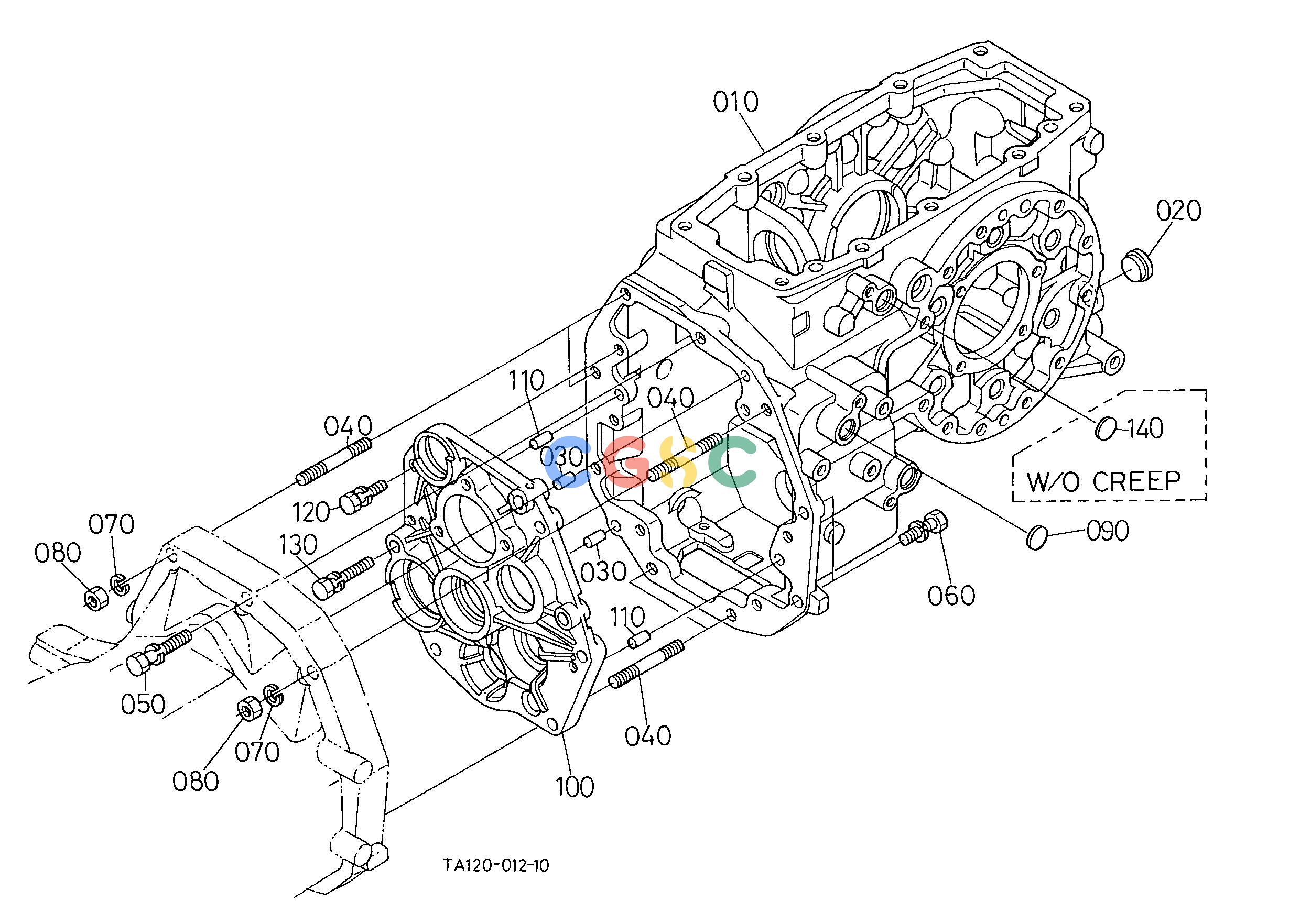 久保田零件查询C42003 TRANSMISSION CASE [GST TYPE] CLUTCH/TRANSMISSION/REAR AXLEEPC Kubota online