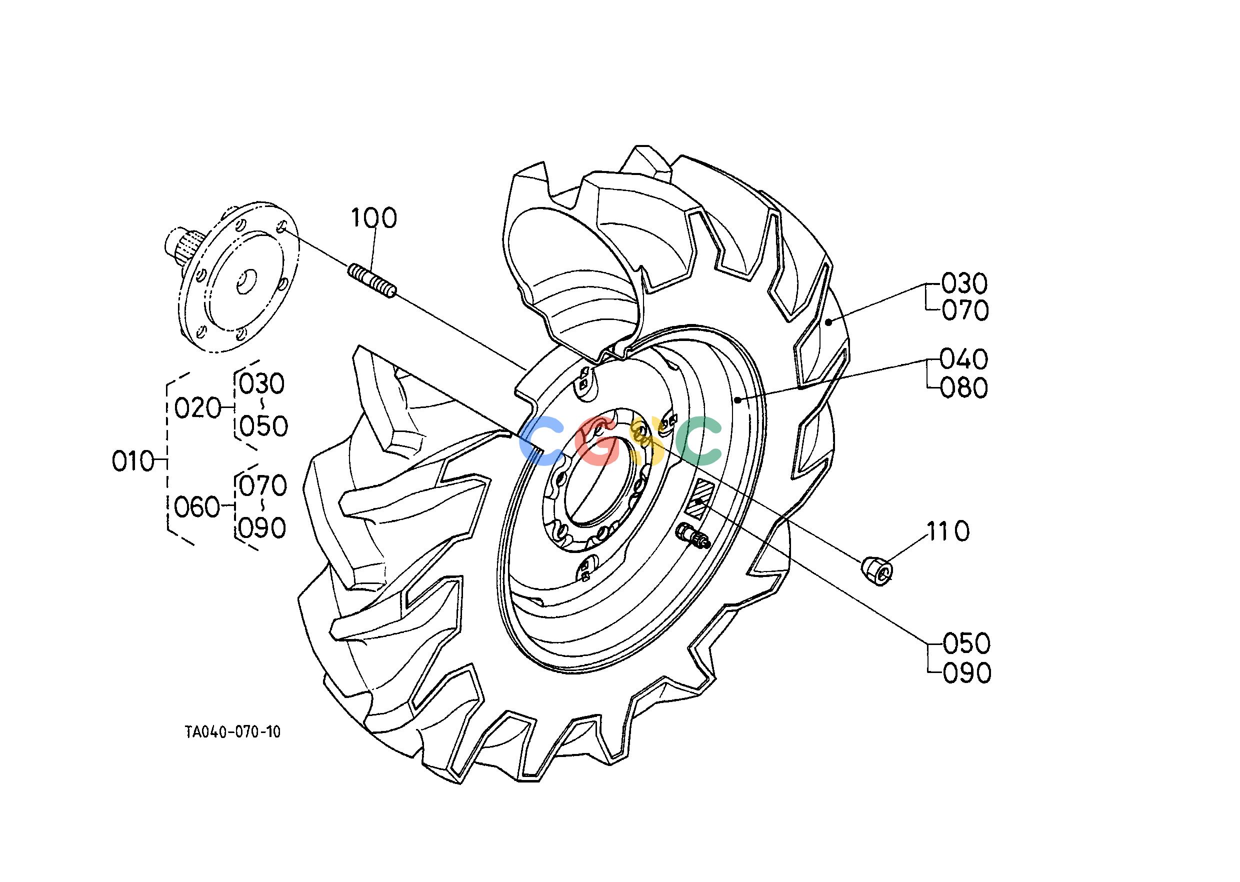 久保田零件查询P10104 FRONT WHEEL (7.2-16) FRONT WHEEL/REAR WHEELEPC Kubota online