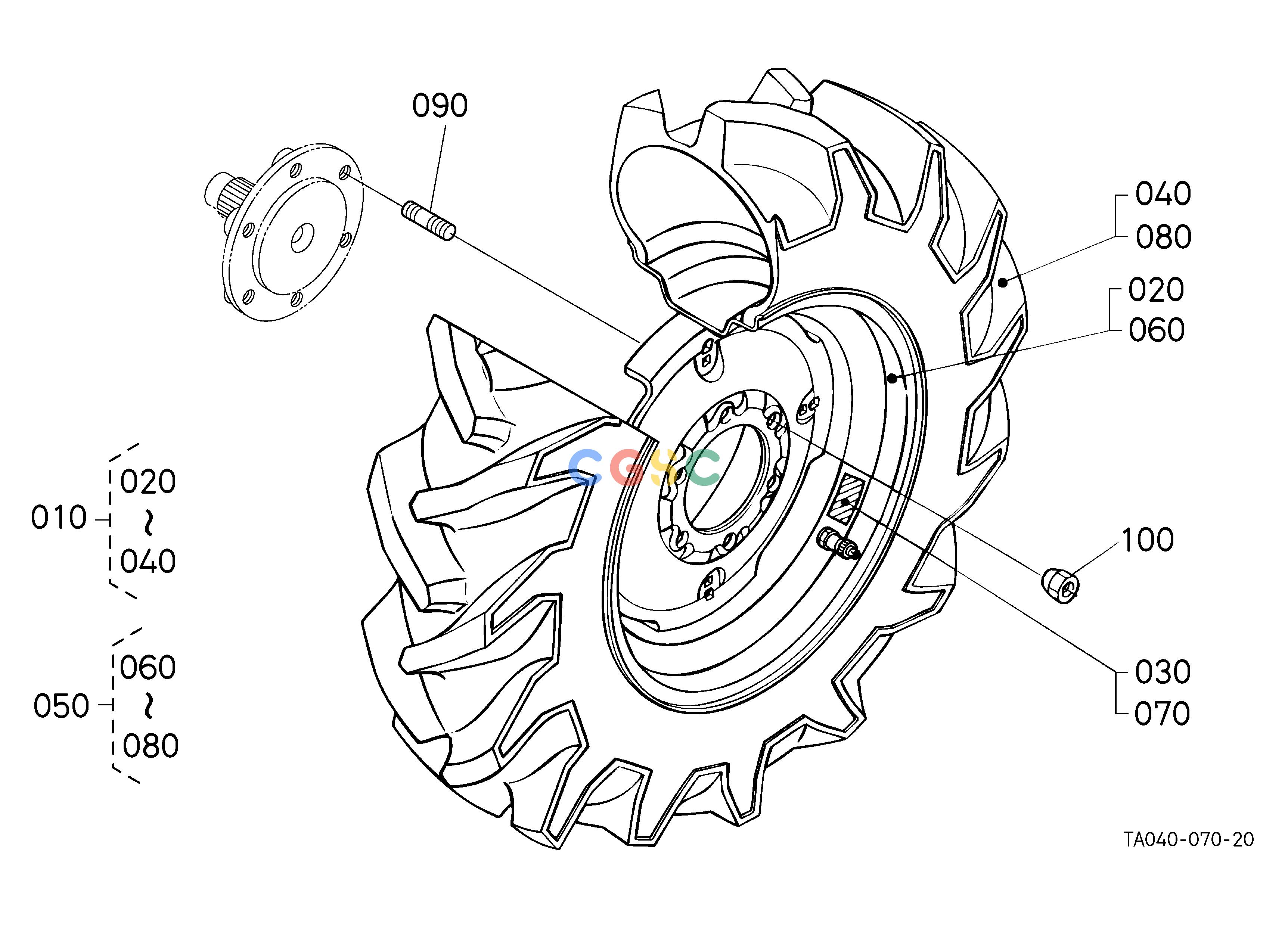 久保田零件查询P10110 FRONT WHEEL (7-16) FRONT WHEEL/REAR WHEELEPC Kubota online