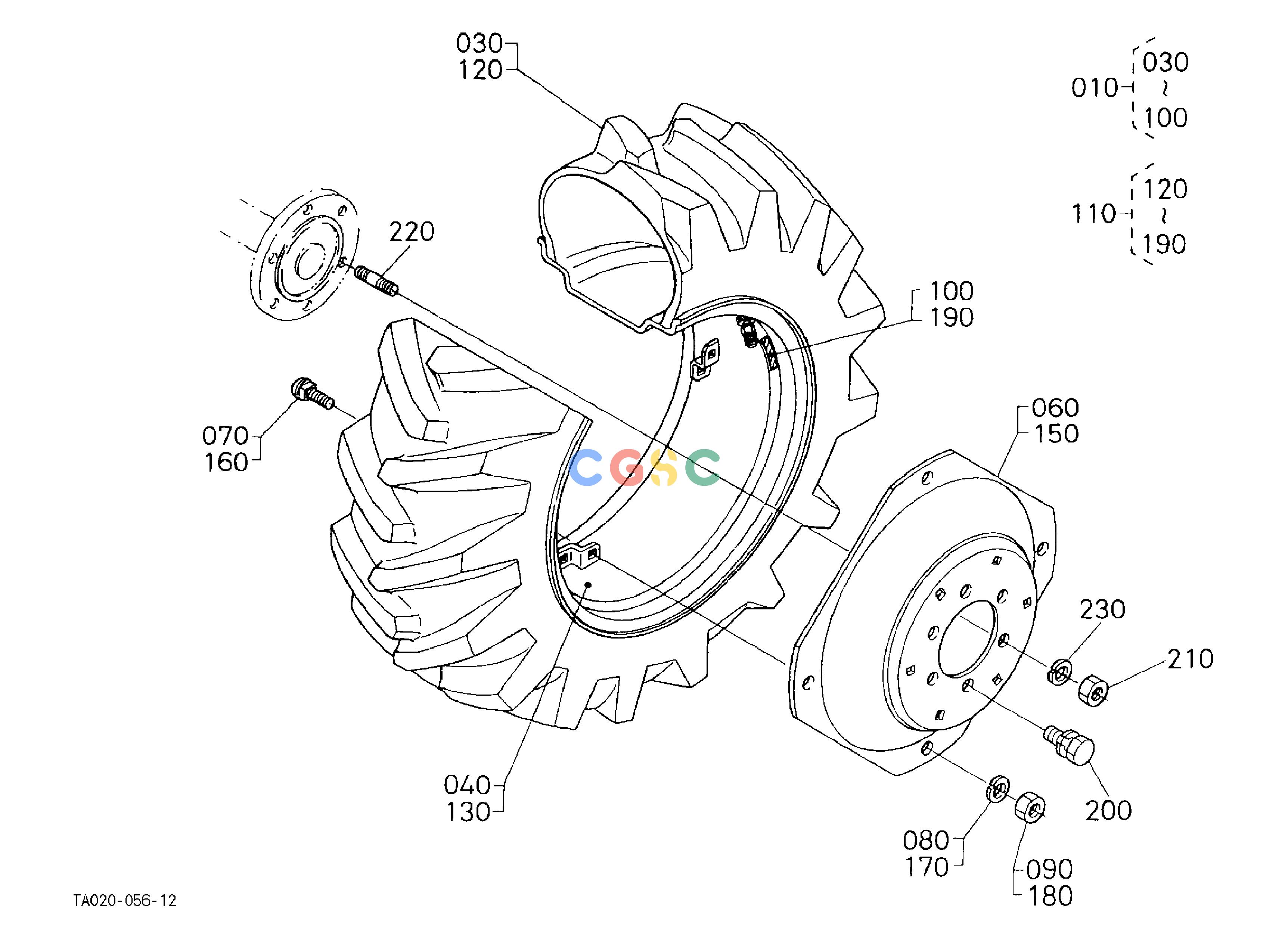 久保田零件查询P11003 REAR WHEEL (420/70-24) FRONT WHEEL/REAR WHEELEPC Kubota online