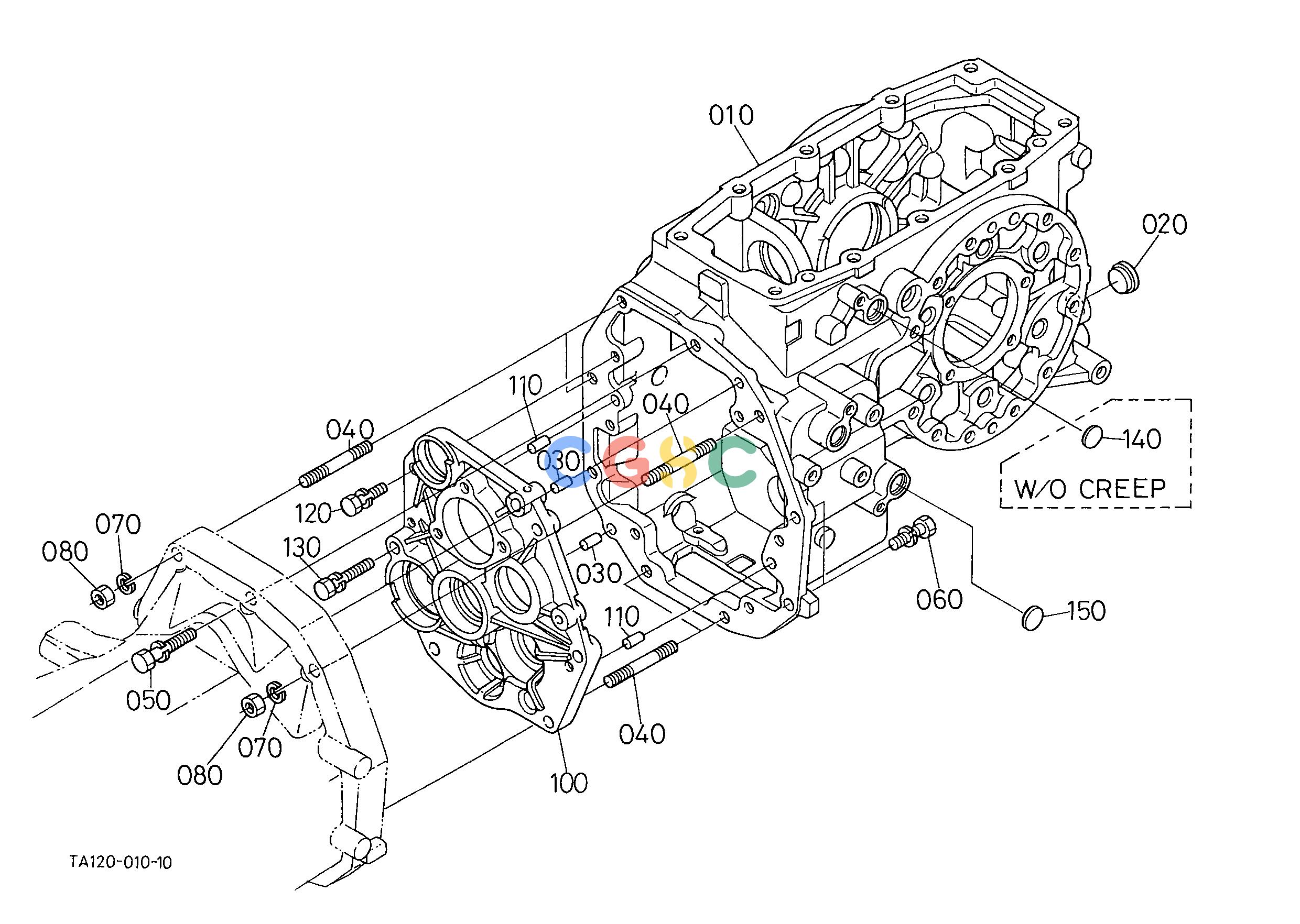 久保田零件查询C42001 TRANSMISSION CASE [MANUAL T/M TYPE] CLUTCH/TRANSMISSION/REAR AXLEEPC Kubota online