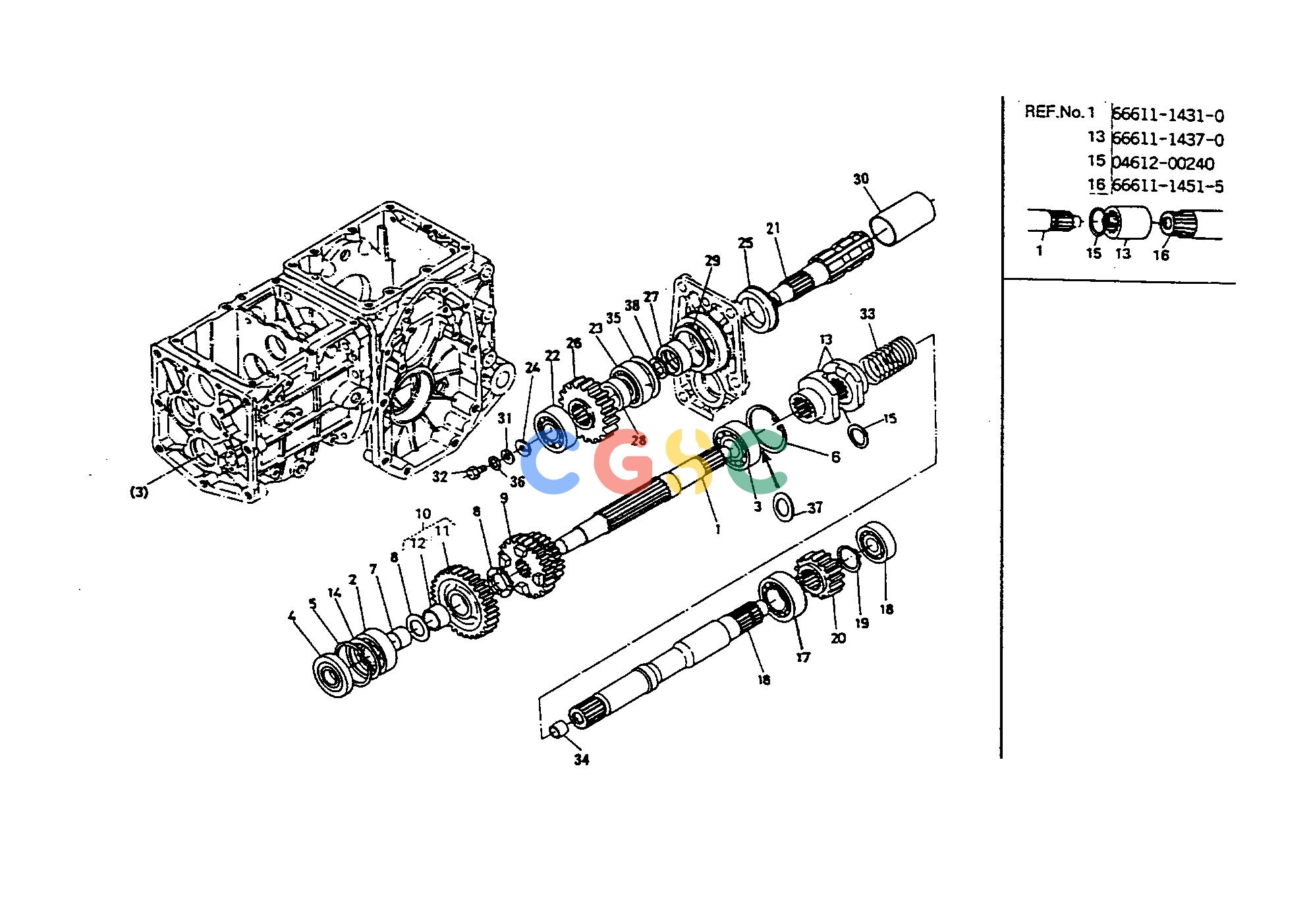 久保田零件查询T03100 3RD 5TH PTO SHAFT GROUP TRANSMISSIONEPC Kubota online