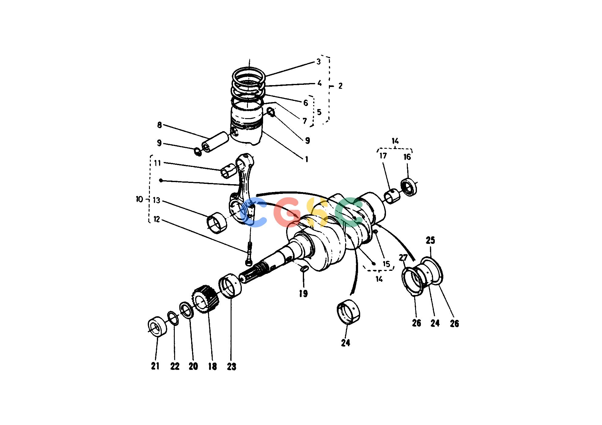 久保田零件查询T01000 PISTON CRANK SHAFT GROUP ENGINEEPC Kubota online