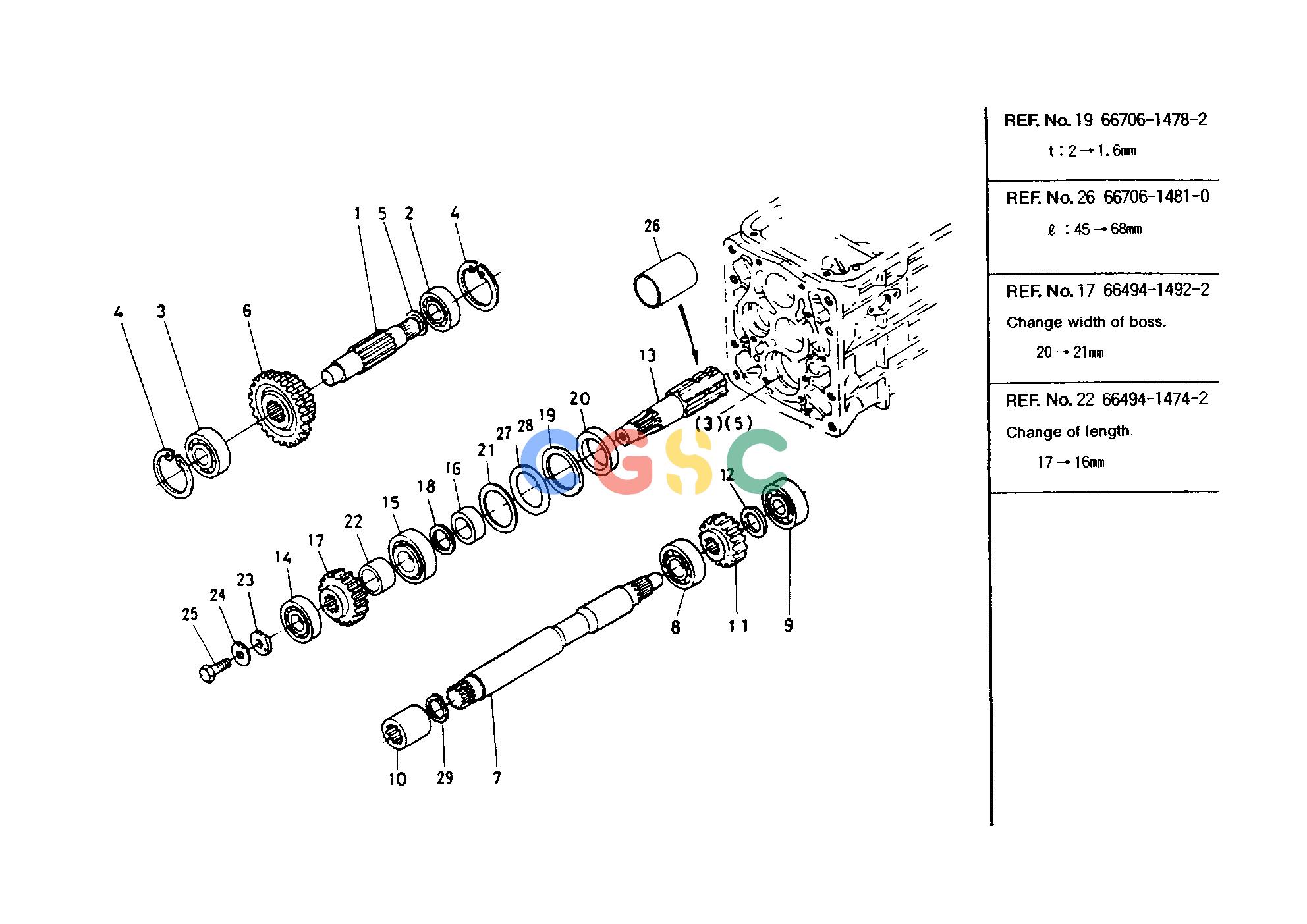 久保田零件查询T03100 3RD 5TH PTO SHAFT GROUP REAR AXLE/REAR WHEELEPC Kubota online