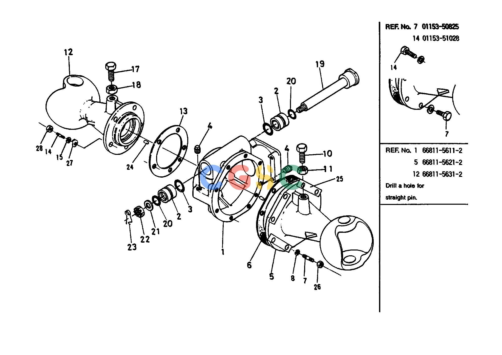 久保田零件查询T05500 FRONT AXLE CASE GROUP [B5100D-P] FRONT AXLE/FRONT WHEELEPC Kubota online