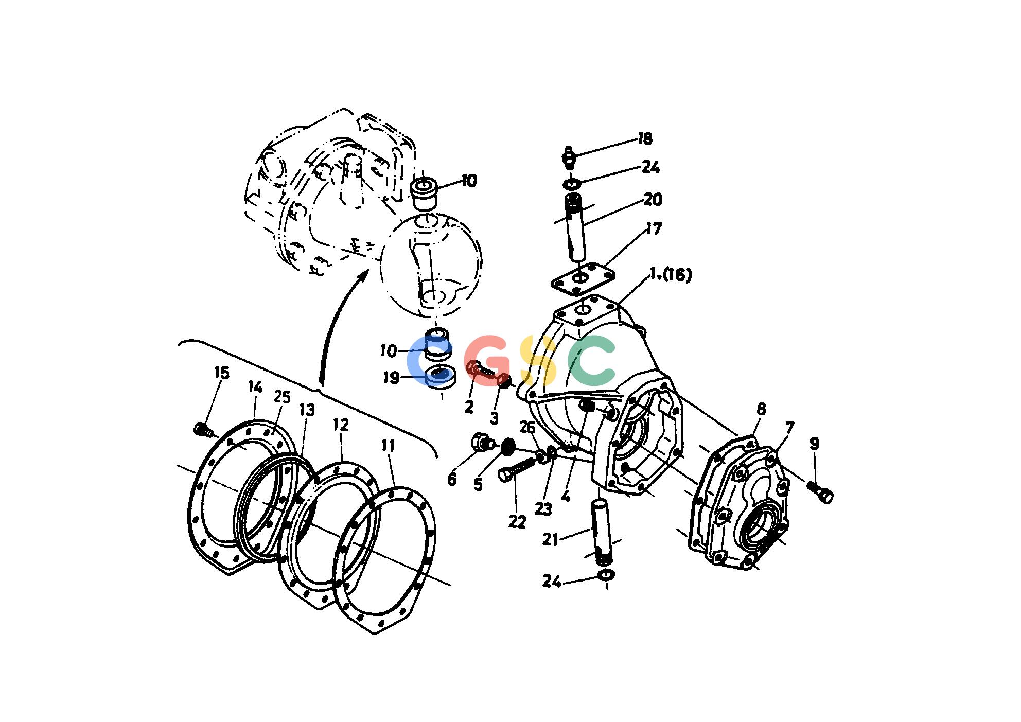久保田零件查询T05600 FRONT WHEEL GEAR CASE GROUP [B5100D-P] FRONT AXLE/FRONT WHEELEPC Kubota online