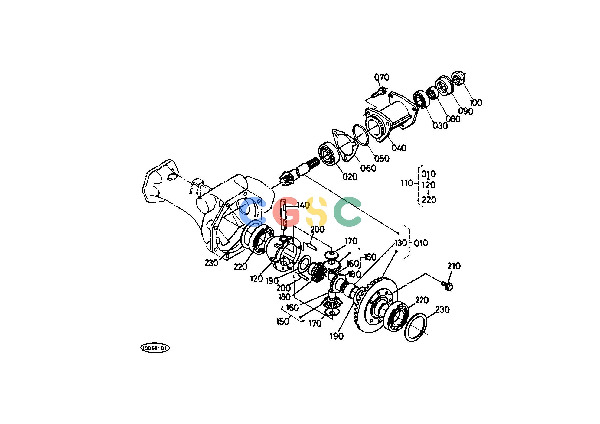 久保田零件查询T08200 FRONT DIFFERENTIAL FRONT AXLE/FRONT WHEELEPC Kubota online