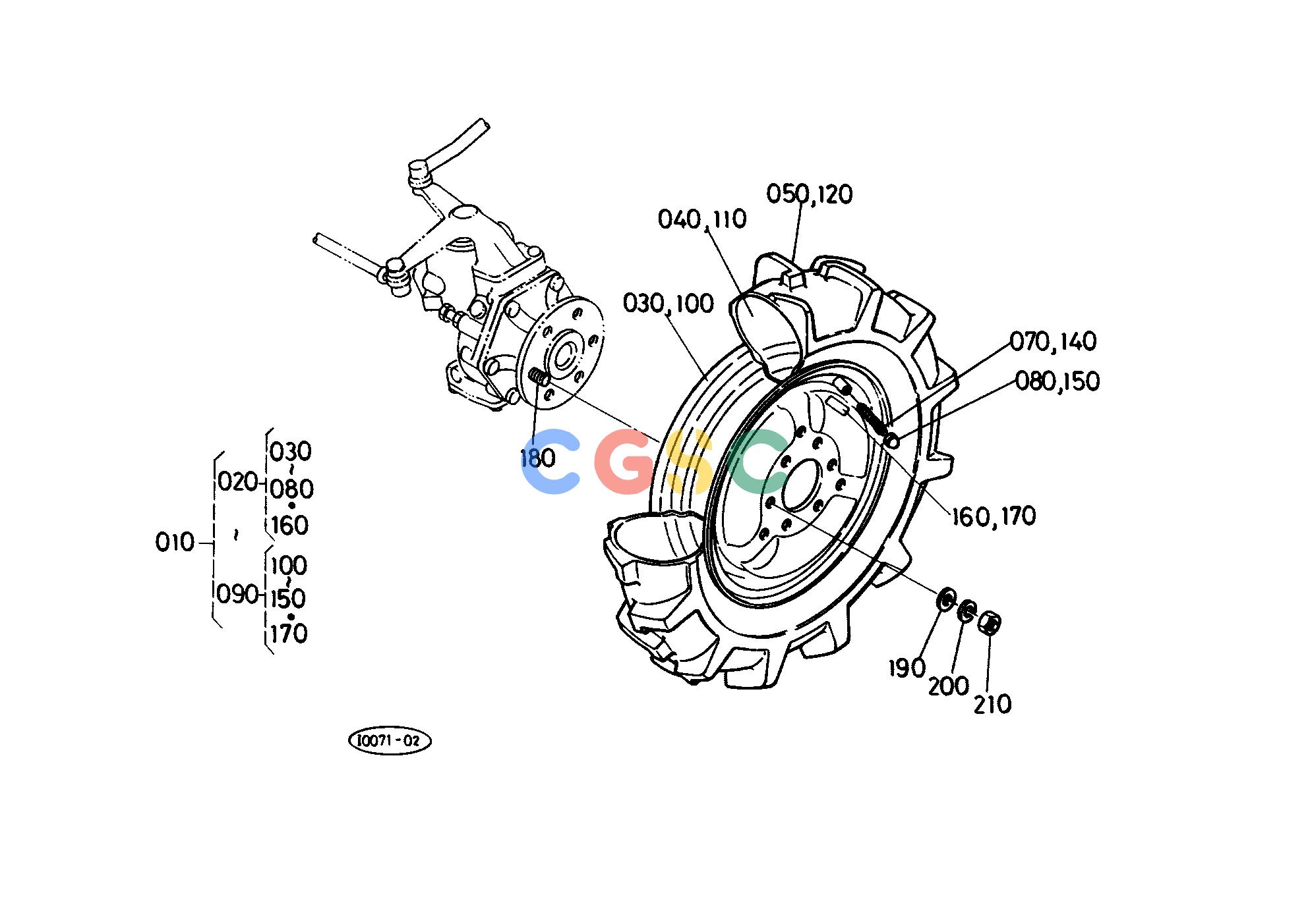 久保田零件查询T08401 FRONT WHEEL (6-12) FRONT AXLE/FRONT WHEELEPC Kubota online