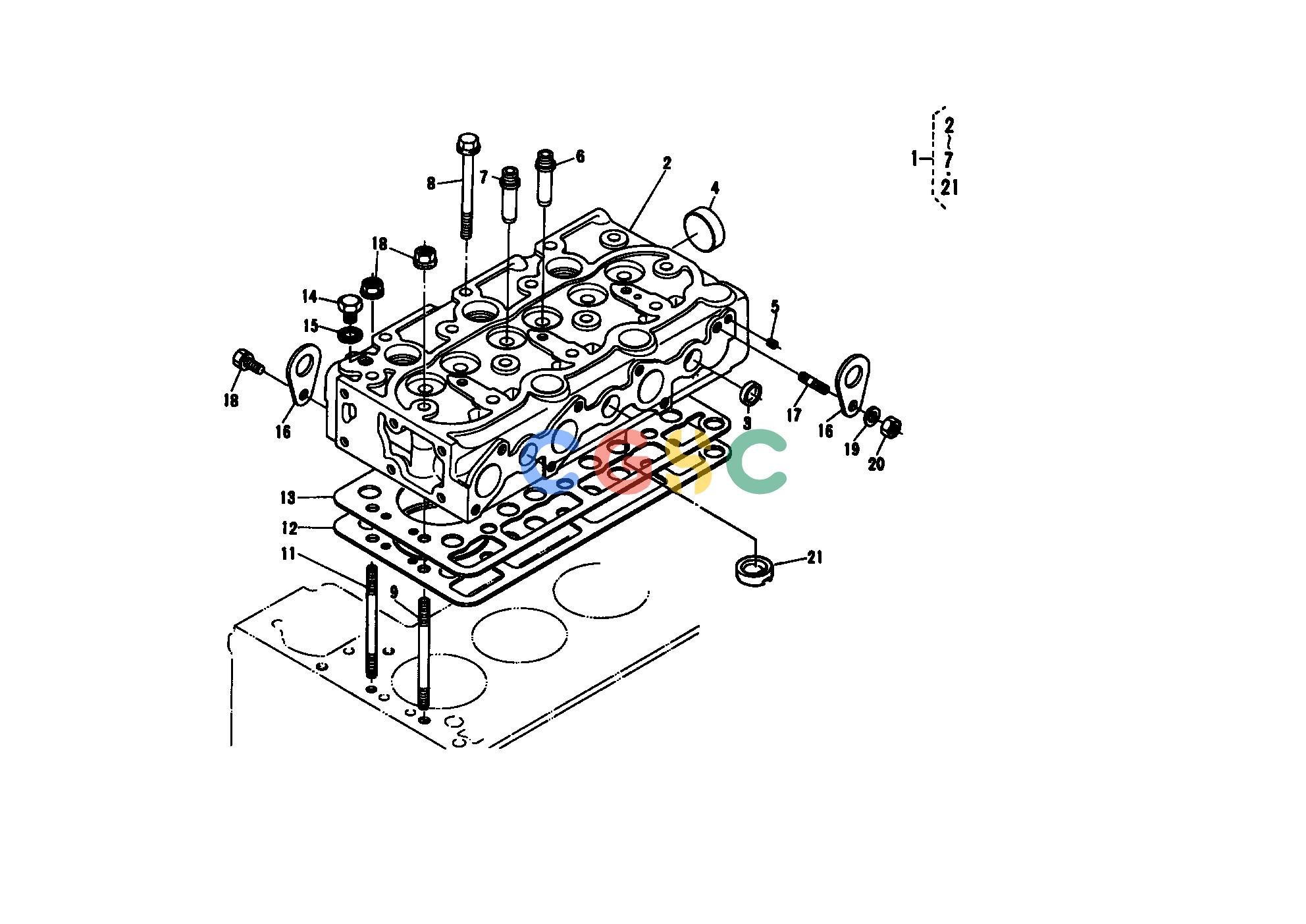 久保田零件查询T00300 CYLINDER HEAD ENGINEEPC Kubota online