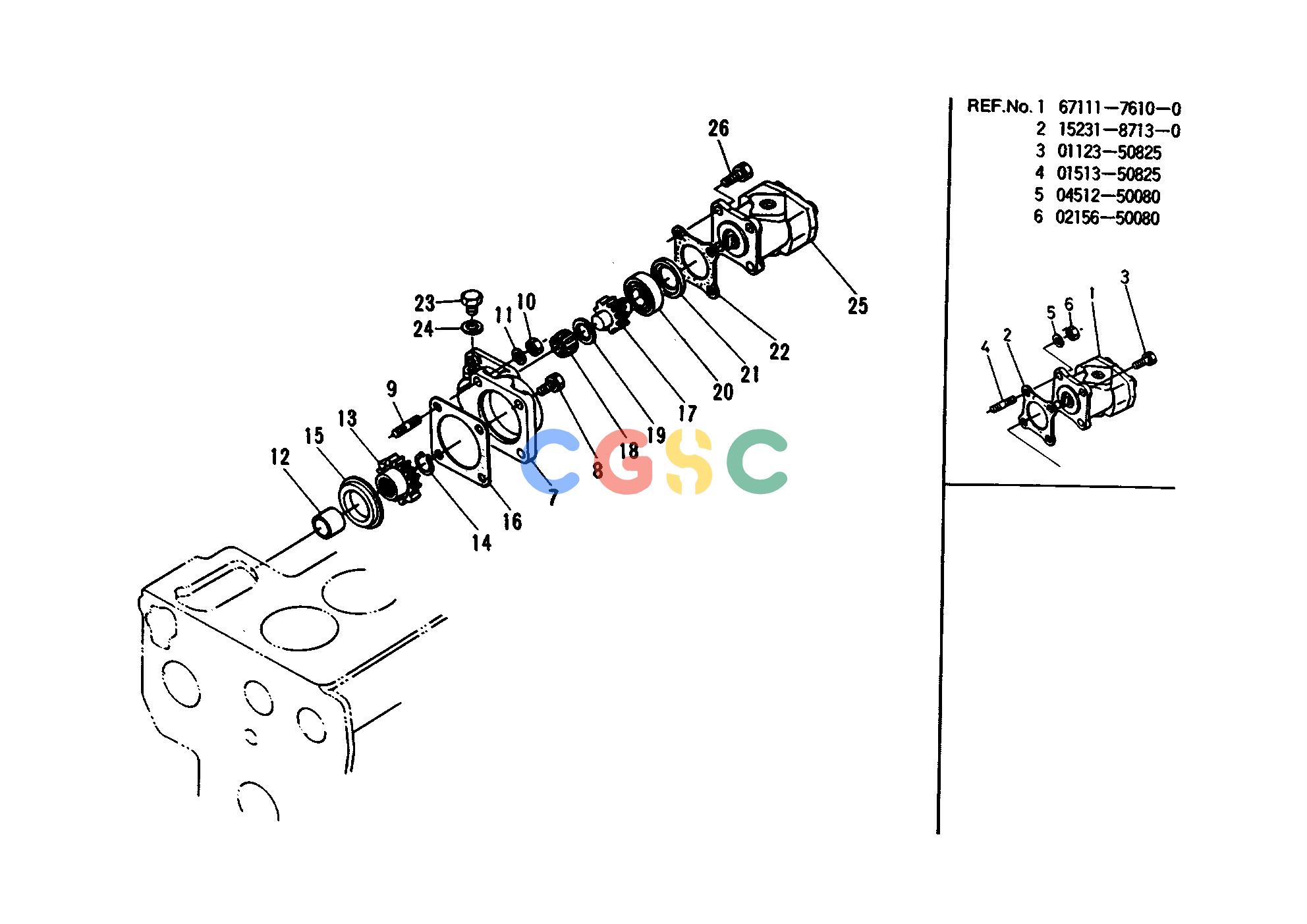 久保田零件查询T01100 GEAR PUMP ENGINEEPC Kubota online
