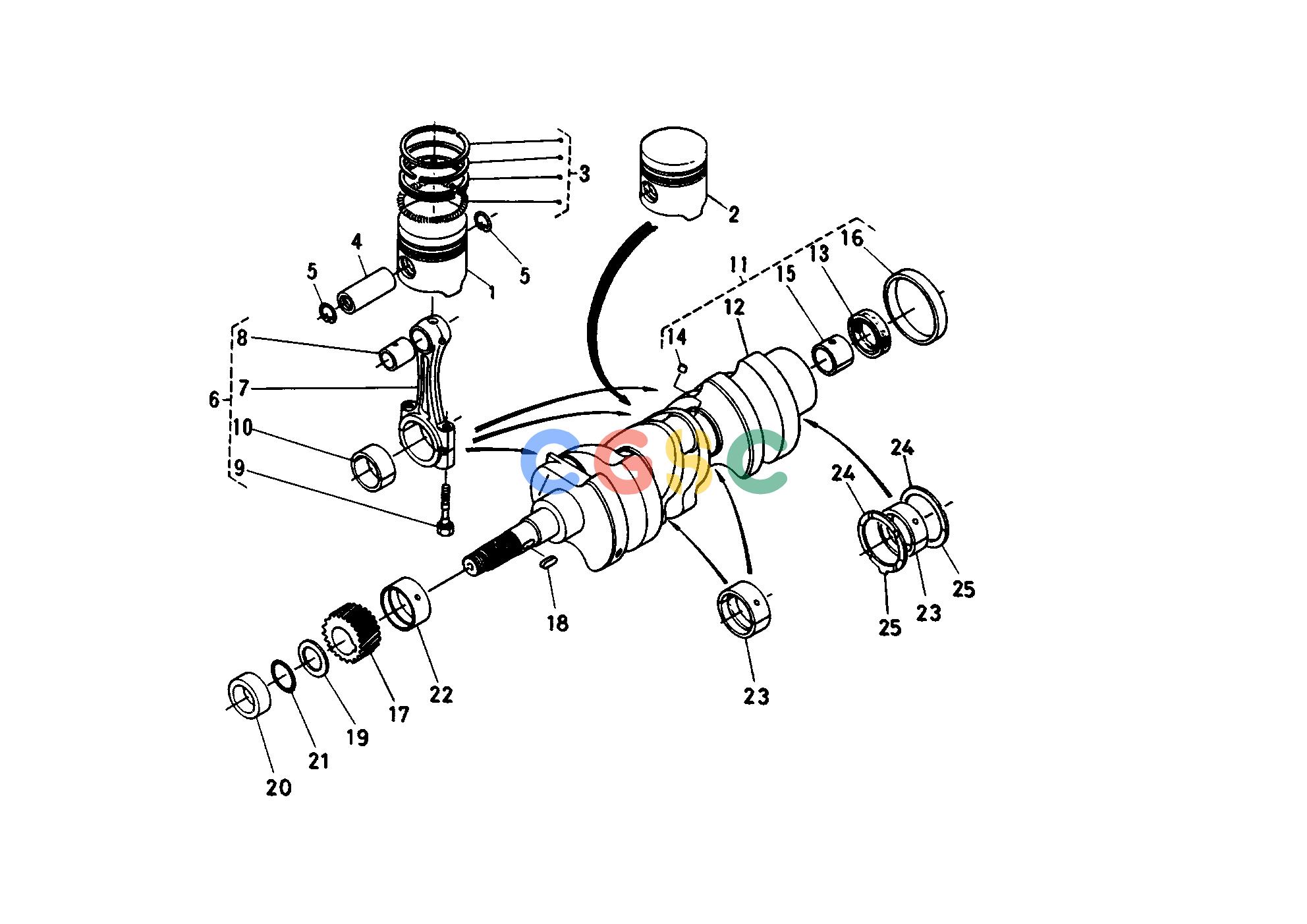 久保田零件查询T01200 PISTON/CRANKSHAFT ENGINEEPC Kubota online