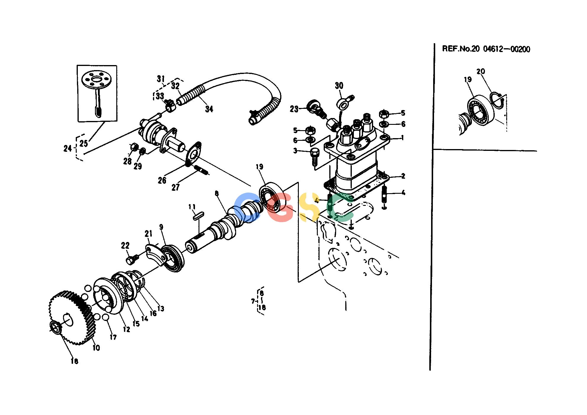 久保田零件查询T01800 FUEL CAMSHAFT ENGINEEPC Kubota online