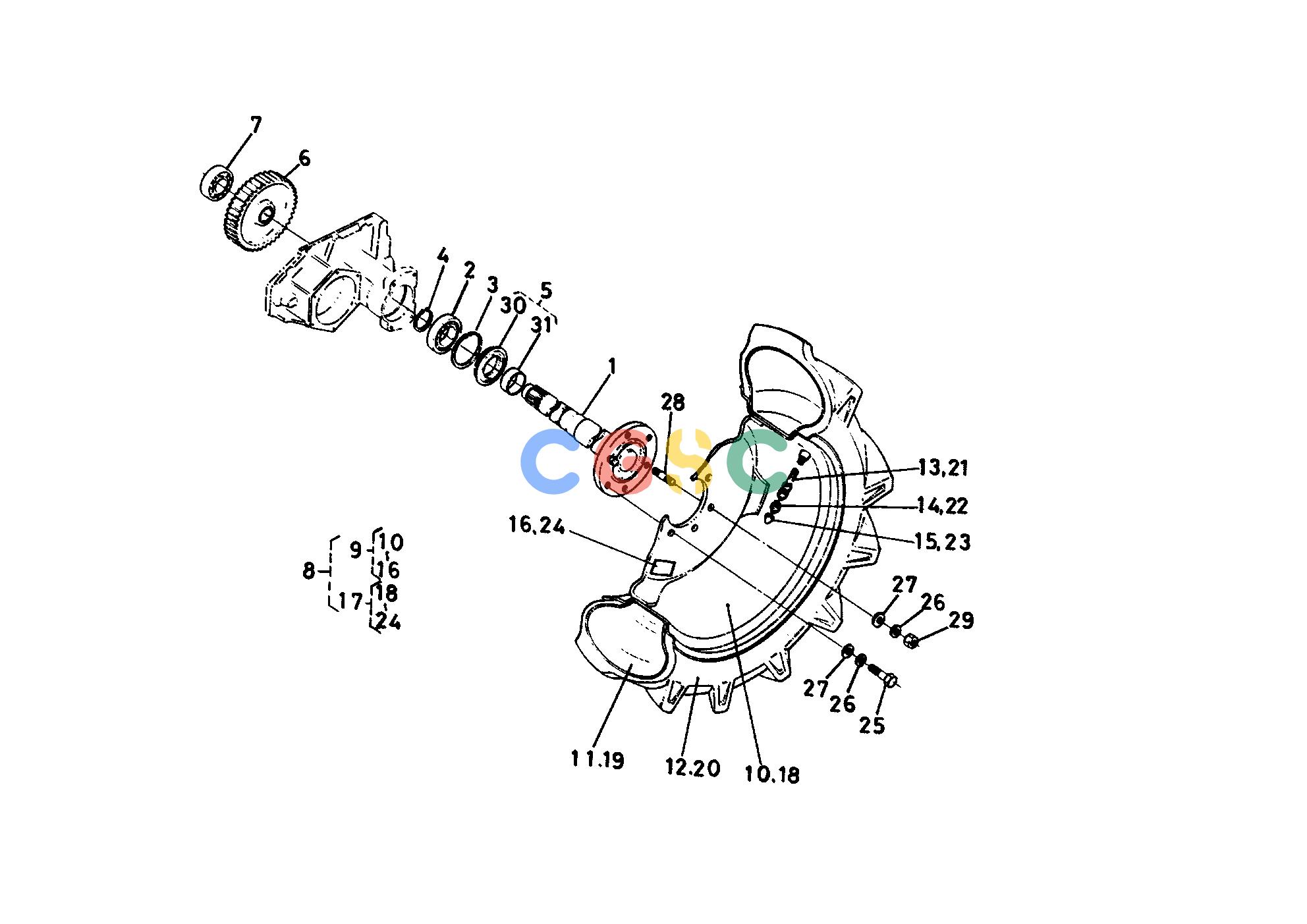 久保田零件查询T03000 REAR AXLE AND REAR WHEEL (8.3-24) [A] REAR AXLE/REAR WHEELEPC Kubota online
