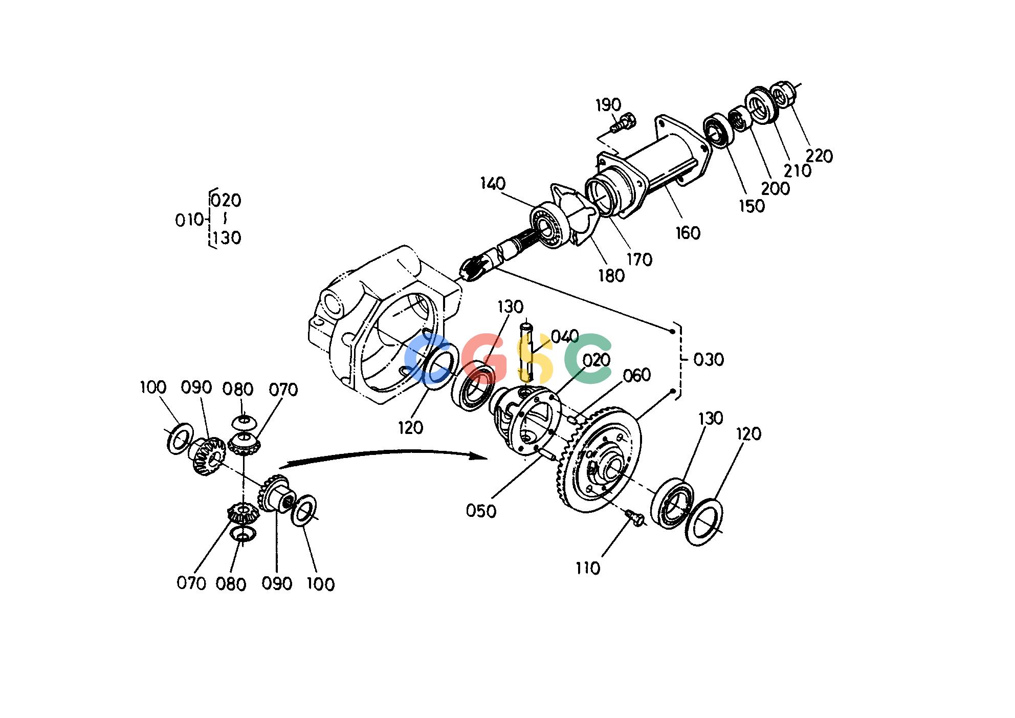 久保田零件查询T06300 FRONT DIFFERENTIAL FRONT AXLE/FRONT WHEELEPC Kubota online