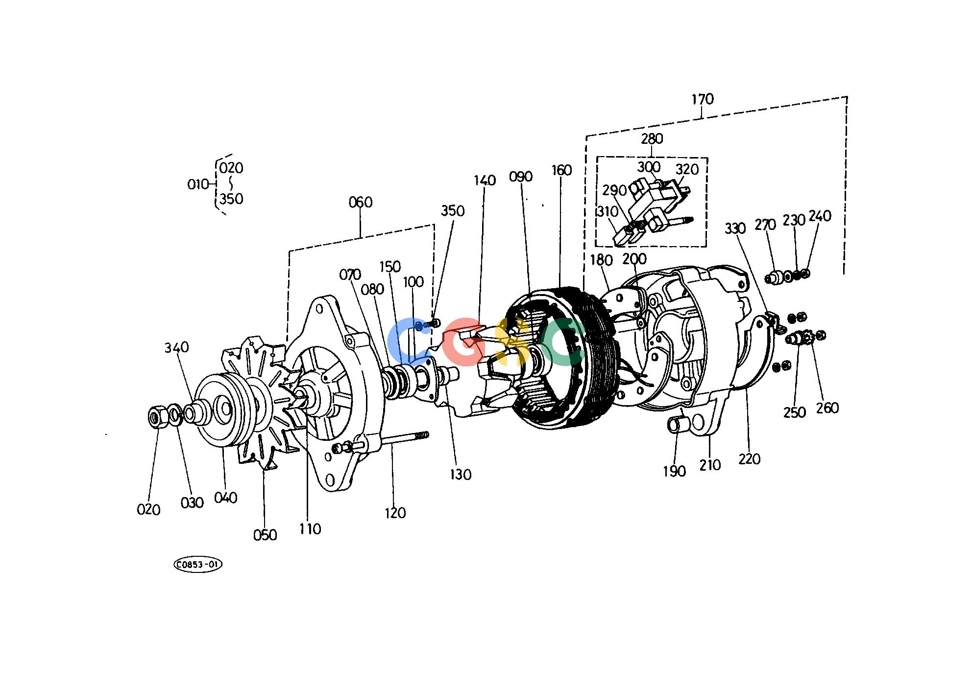 久保田零件查询T03400 DYNAMO (COMPONENT PARTS) [U] ELECTRICAL SYSTEMEPC Kubota online