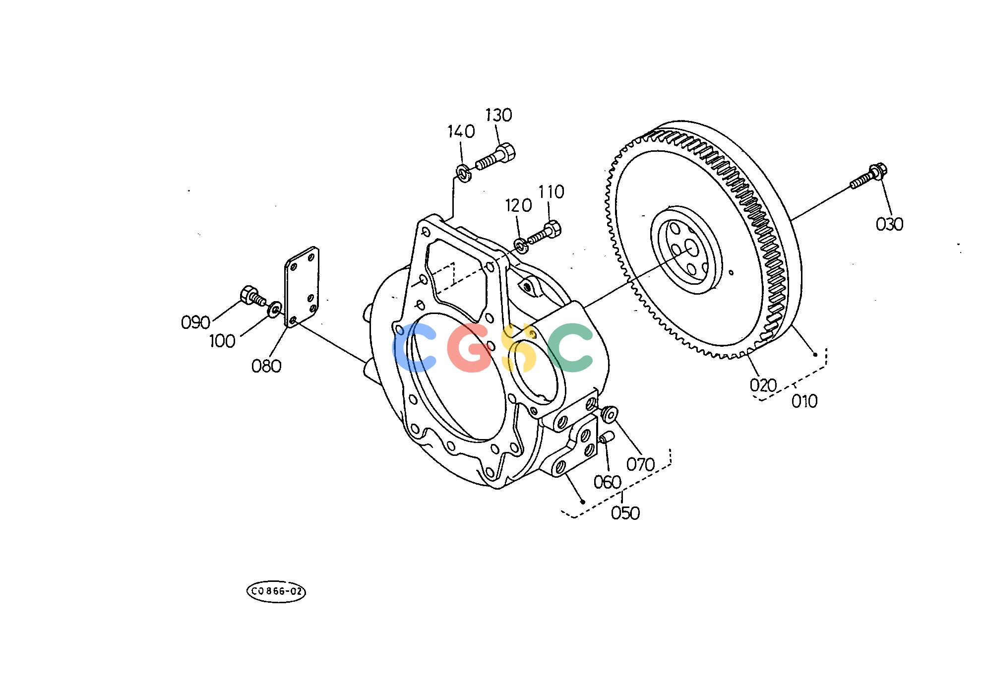 久保田零件查询T00501 FLYWHEEL [WITH DUAL CLUTCH] ENGINEEPC Kubota online