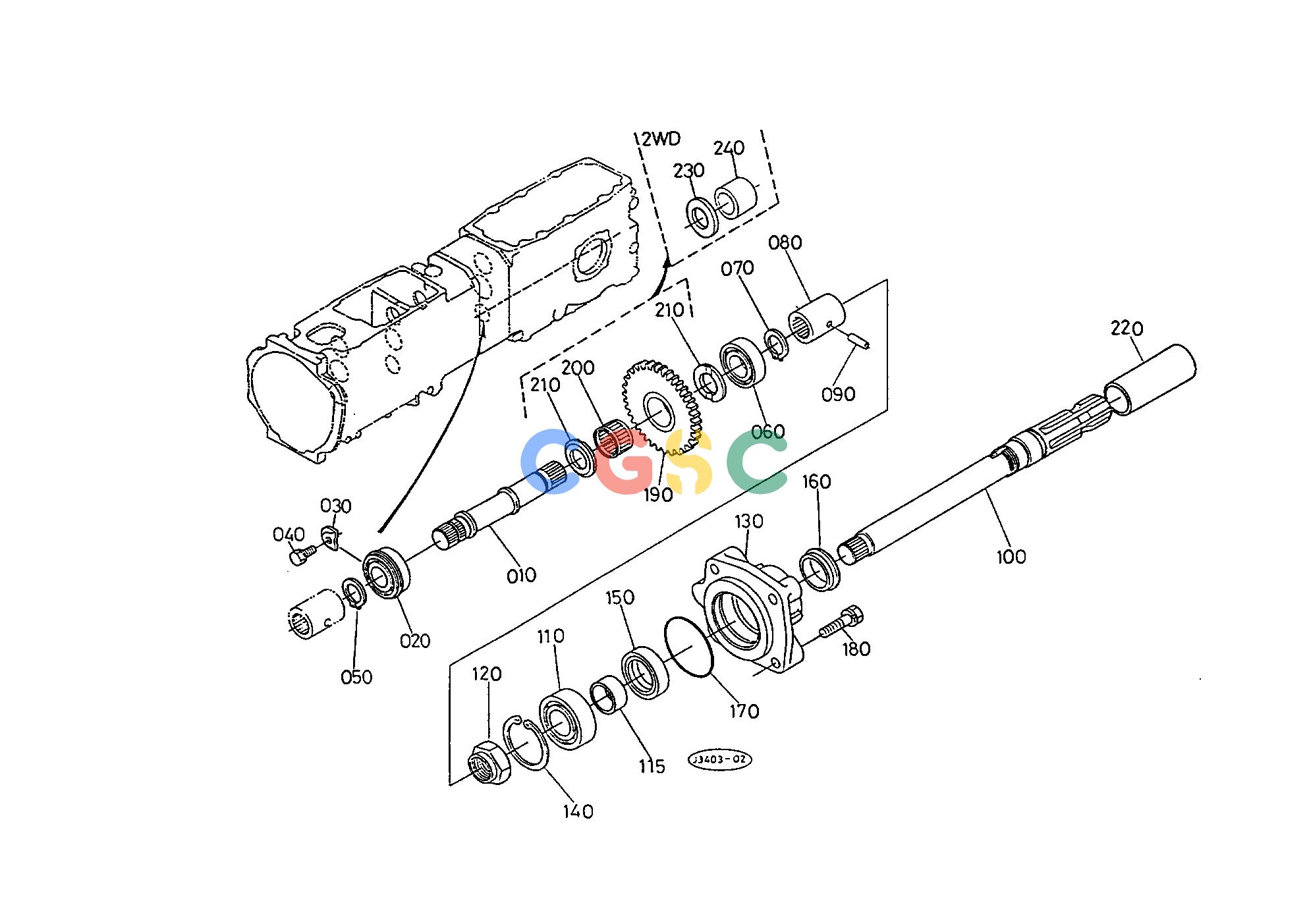 久保田零件查询T05502 PTO SHAFT [W/O I.MID PTO] TRANSMISSIONEPC Kubota online