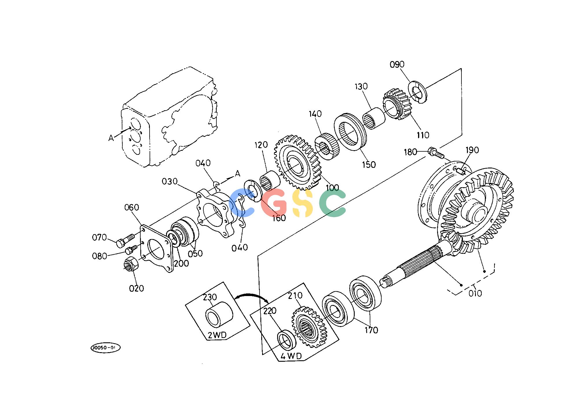 久保田零件查询T06801 SPIRAL BEVEL PINION [A] REAR AXLE AND REAR WHEELEPC Kubota online