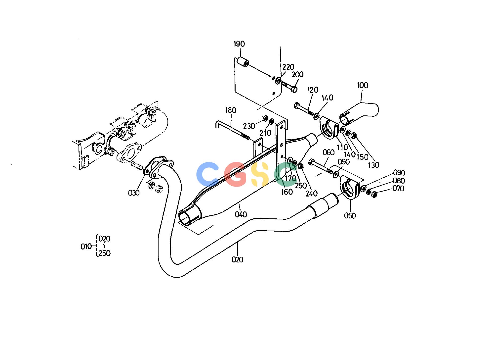 久保田零件查询T01502 UNDER MUFFLER ENGINEEPC Kubota online