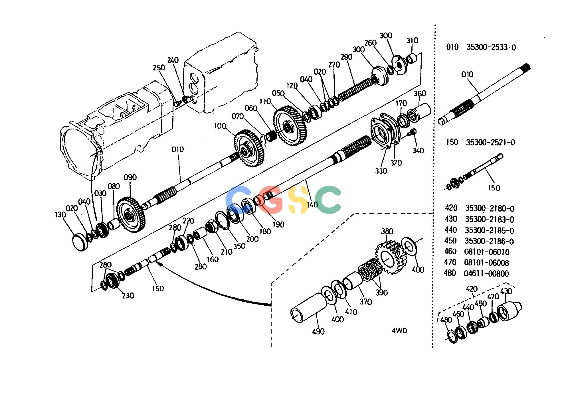 久保田零件查询T04800 PTO COUNTER SHAFT TRANSMISSIONEPC Kubota online
