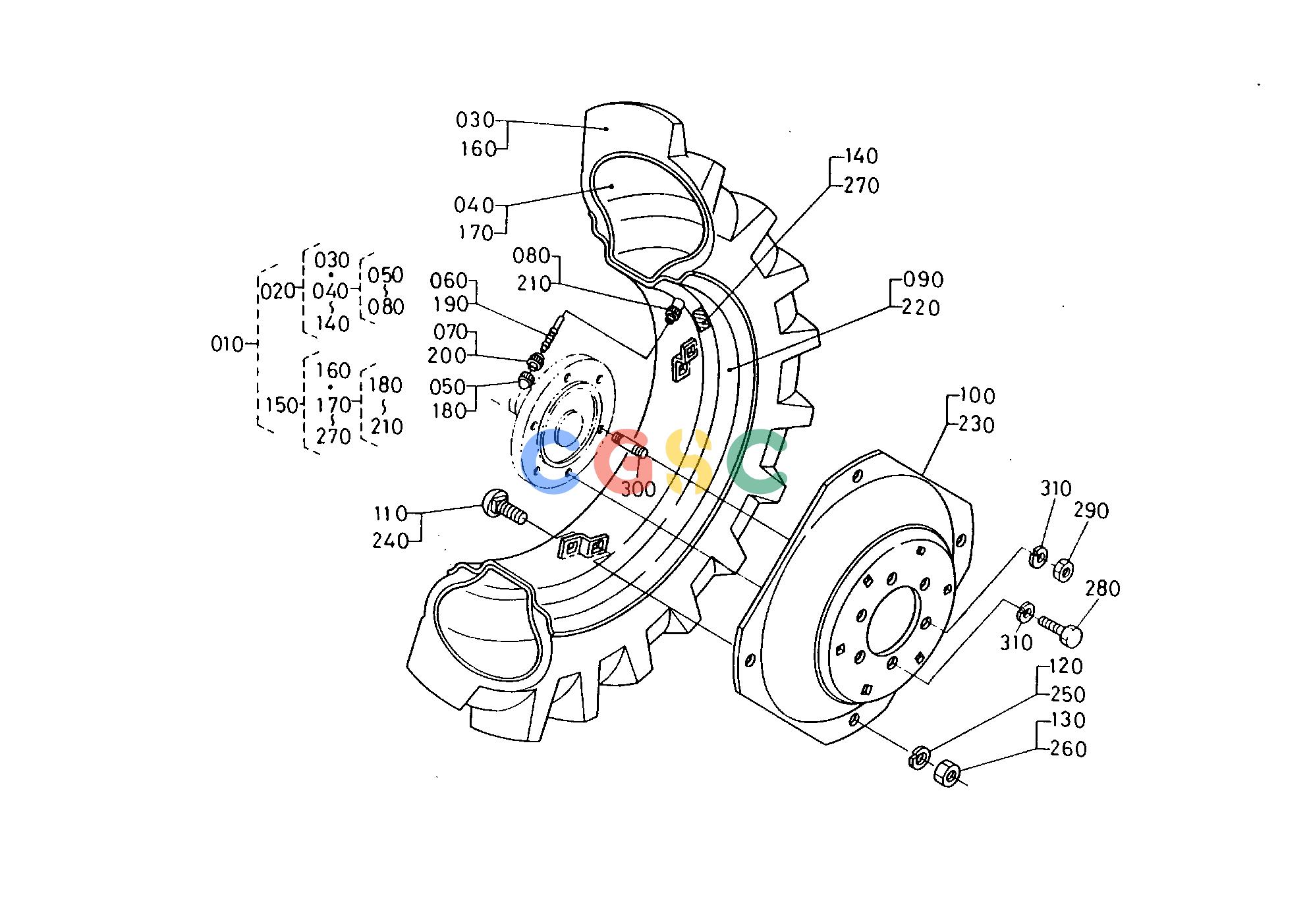 久保田零件查询T06101 REAR WHEEL(12.4-24) REAR AXLE AND REAR WHEELEPC Kubota online