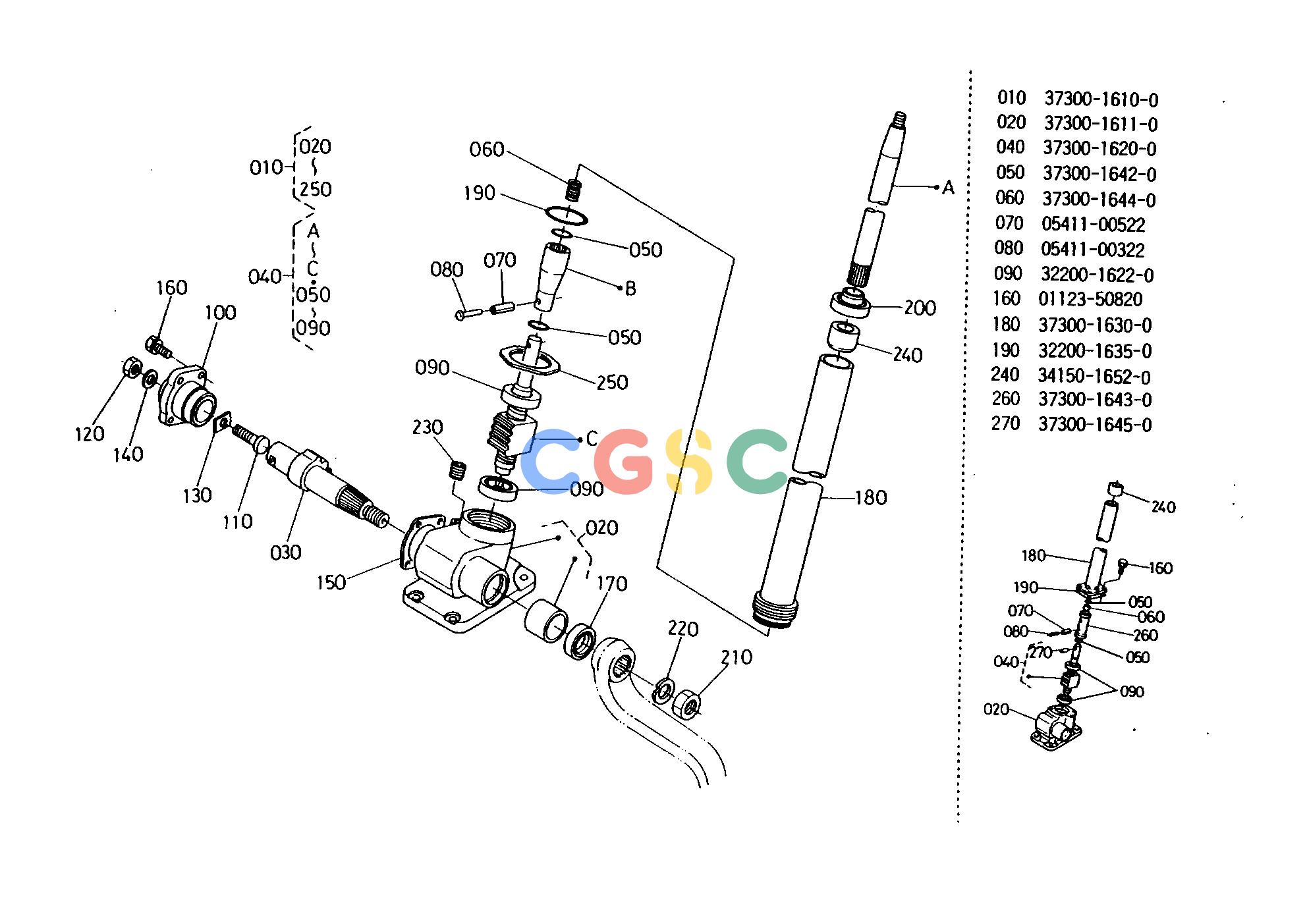 久保田零件查询T08000 MANUAL STEERING [COMPONENT PARTS] STEERINGEPC Kubota online