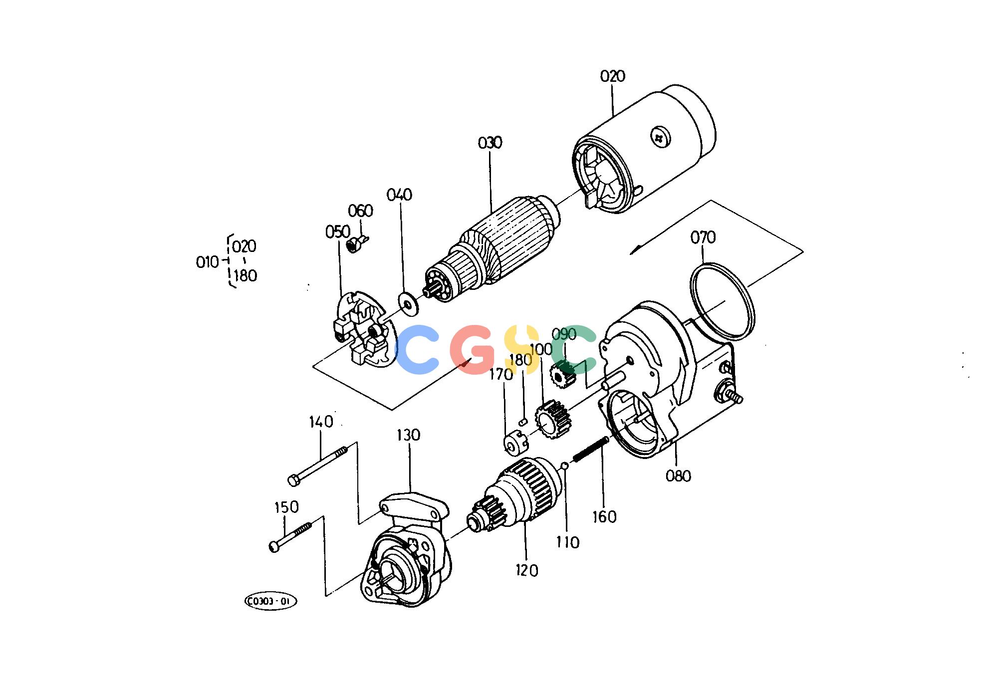 久保田零件查询T03201 STARTER [COMPLNENT PARTS] ## S.No.;10001 to 12258 ELECTRICAL SYSTEMEPC Kubota online