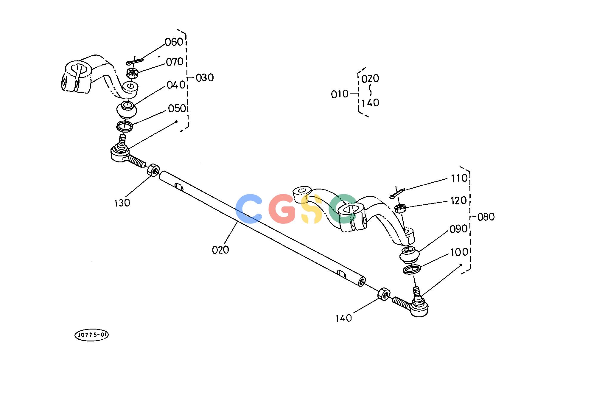 久保田零件查询T08100 TIE ROD FRONT AXLE AND FRONT WHEELEPC Kubota online