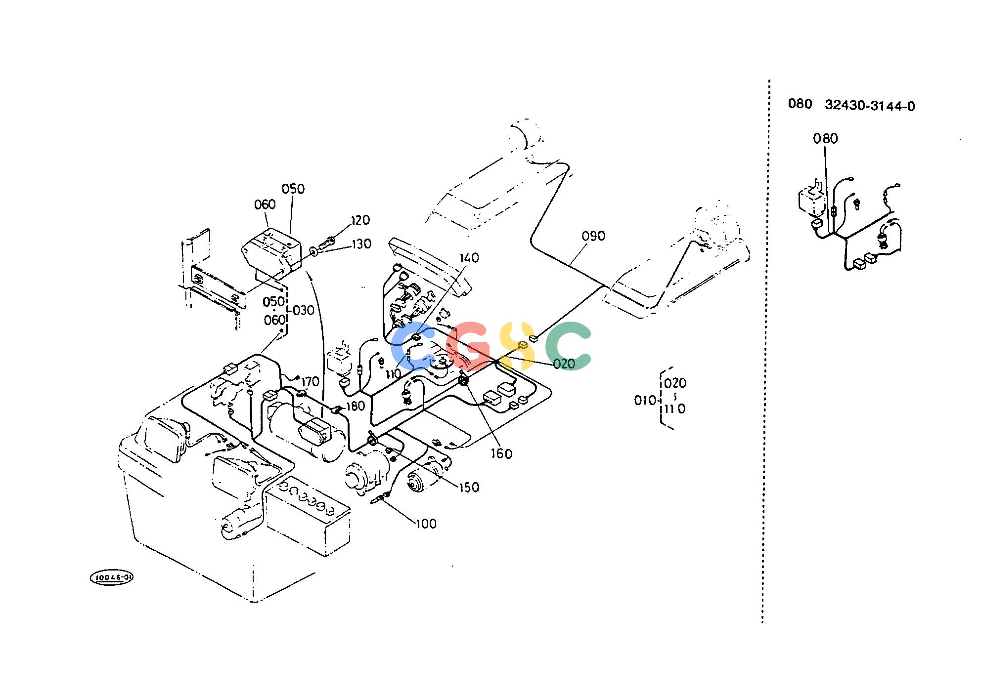 久保田零件查询T04502 ELECTRICAL WIRING [WITHOUT EASY CHECKER] EXCEPT [FR] ELECTRICAL SYSTEMEPC Kubota online