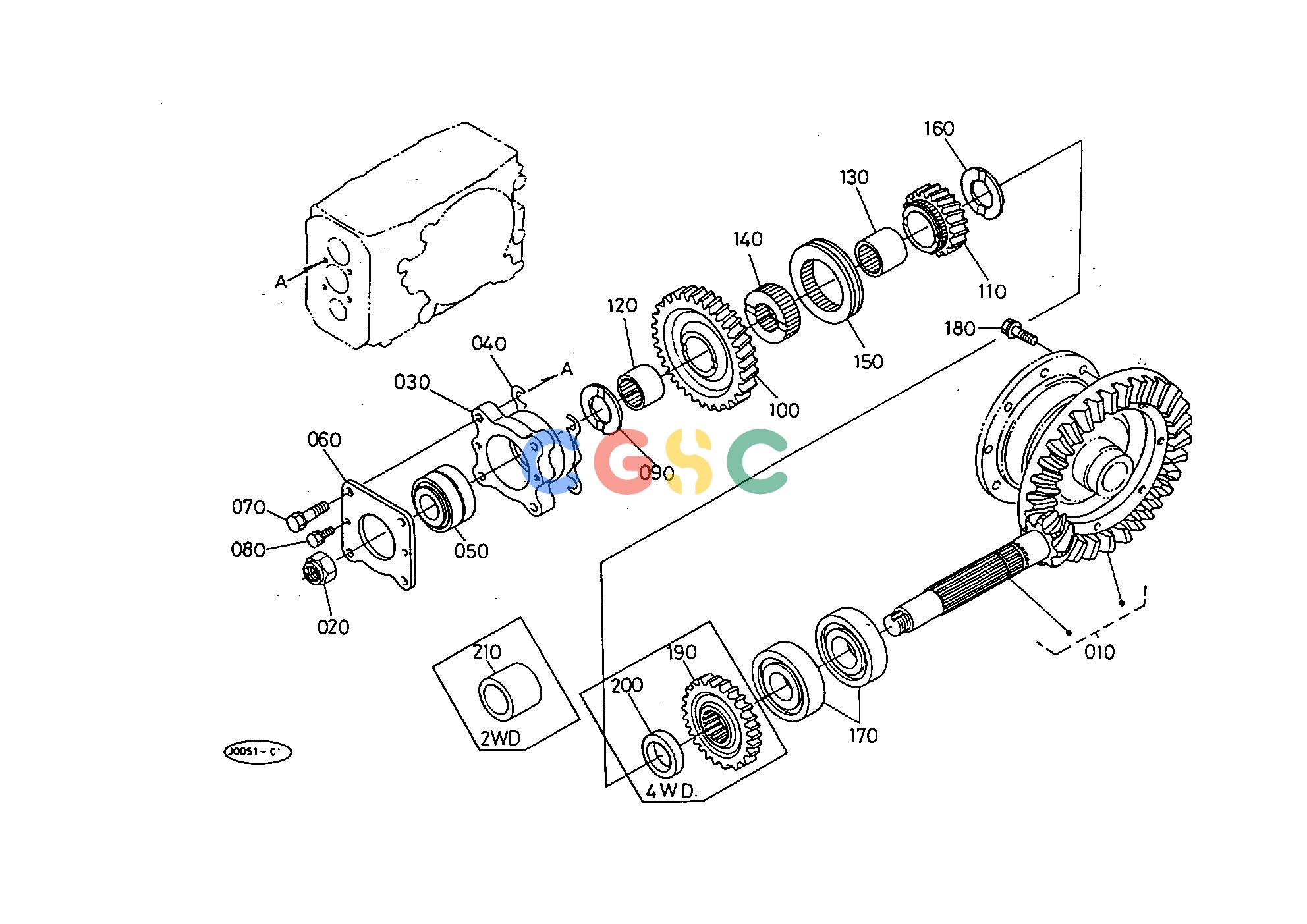 久保田零件查询T07000 SPIRAL BEVEL PINION REAR AXLE AND REAR WHEELEPC Kubota online