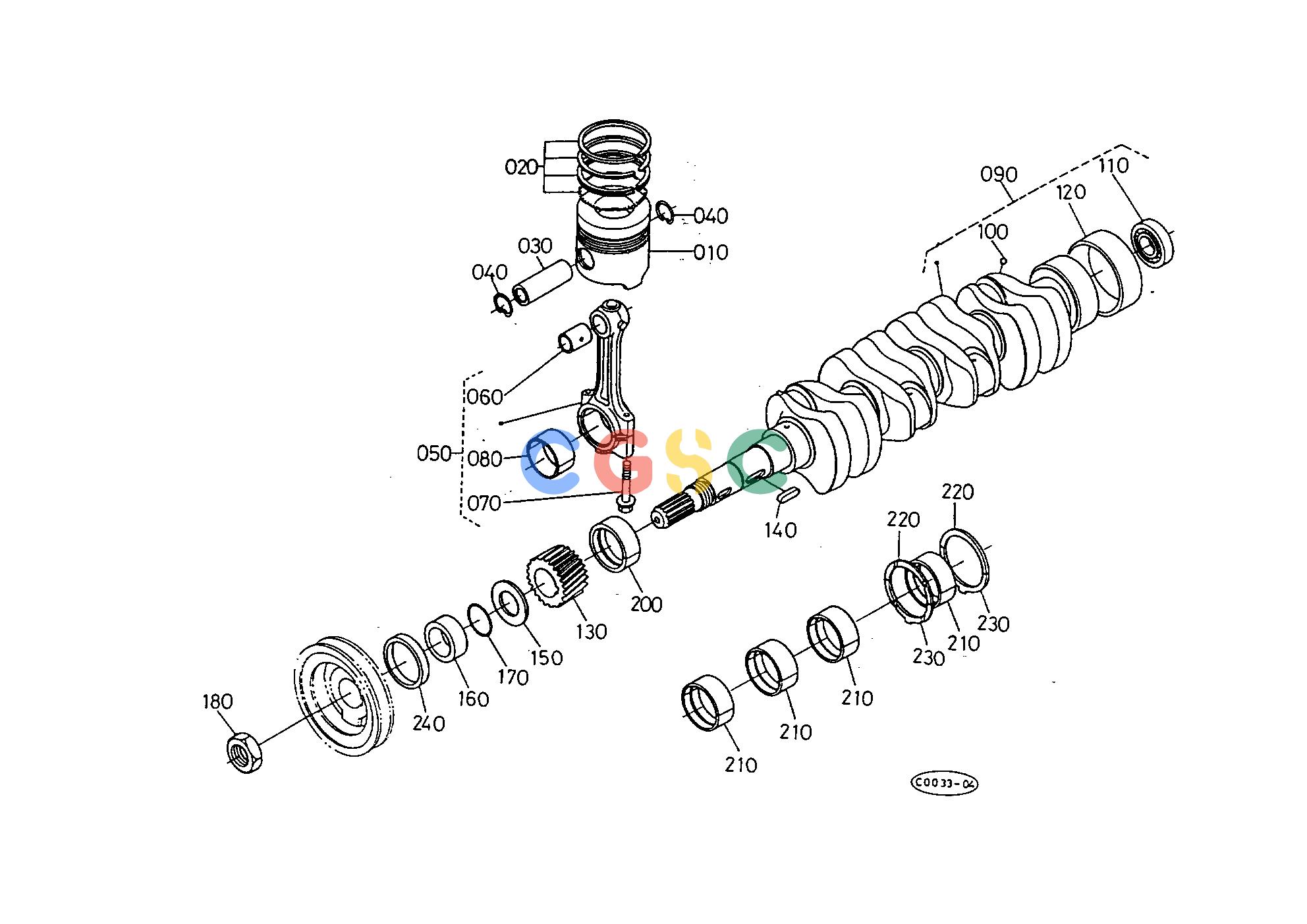 久保田零件查询T00302 PISTON AND CRANKSHAFT ENGINEEPC Kubota online