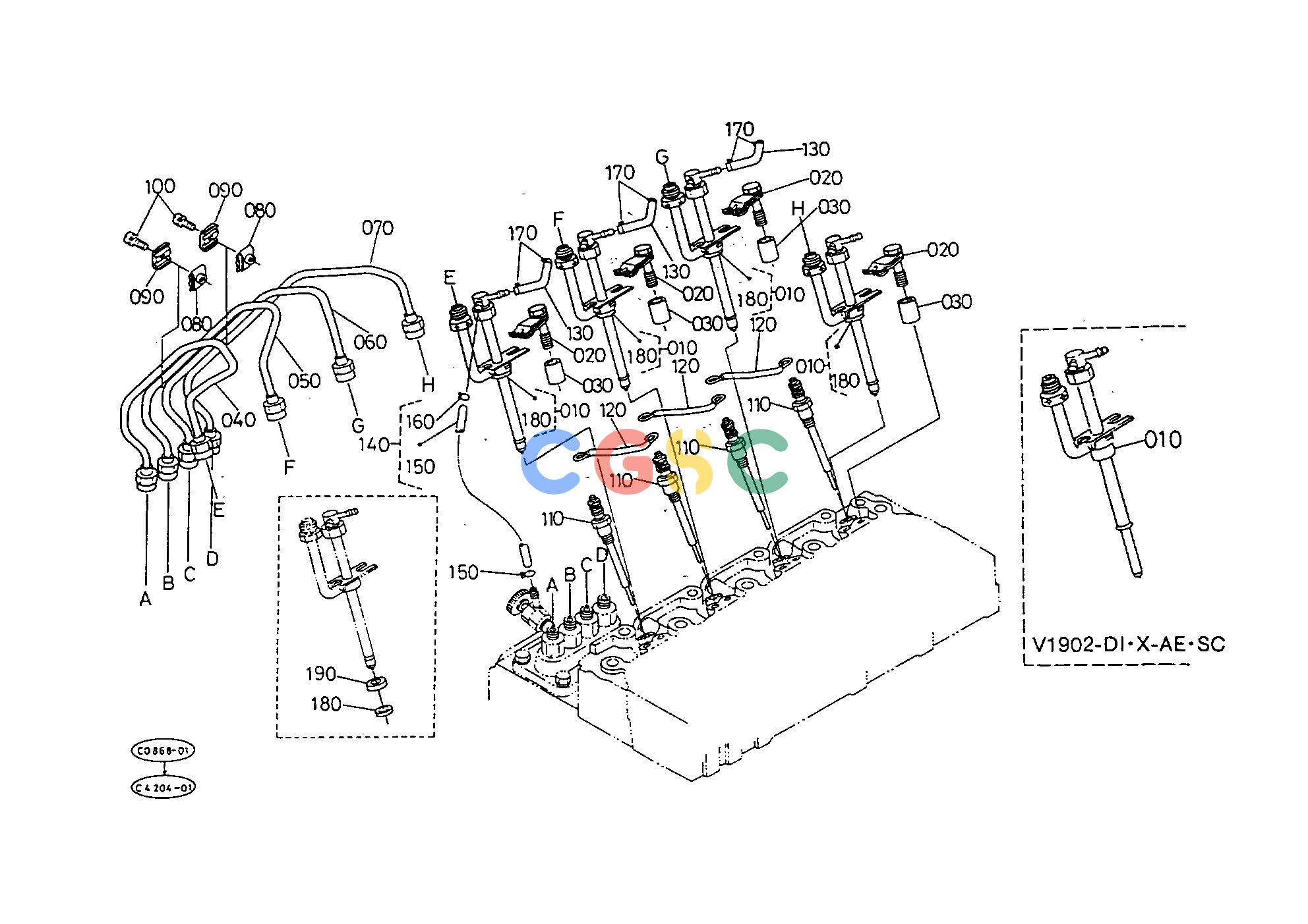 久保田零件查询T00802 NOZZLE AND GLOW PLUG ENGINEEPC Kubota online