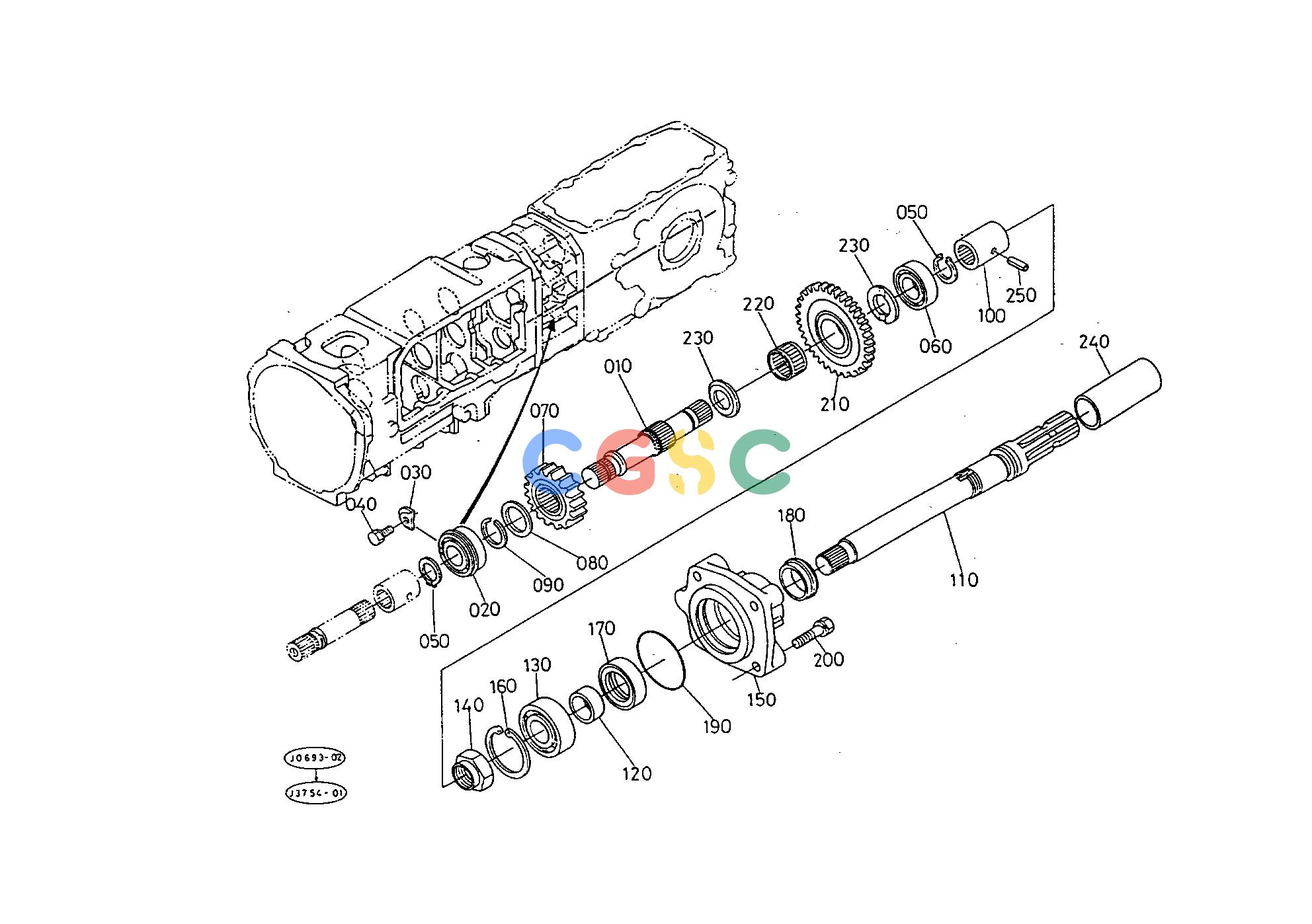 久保田零件查询T05504 PTO SHAFT [WITH MID PTO] [CA] TRANSMISSIONEPC Kubota online