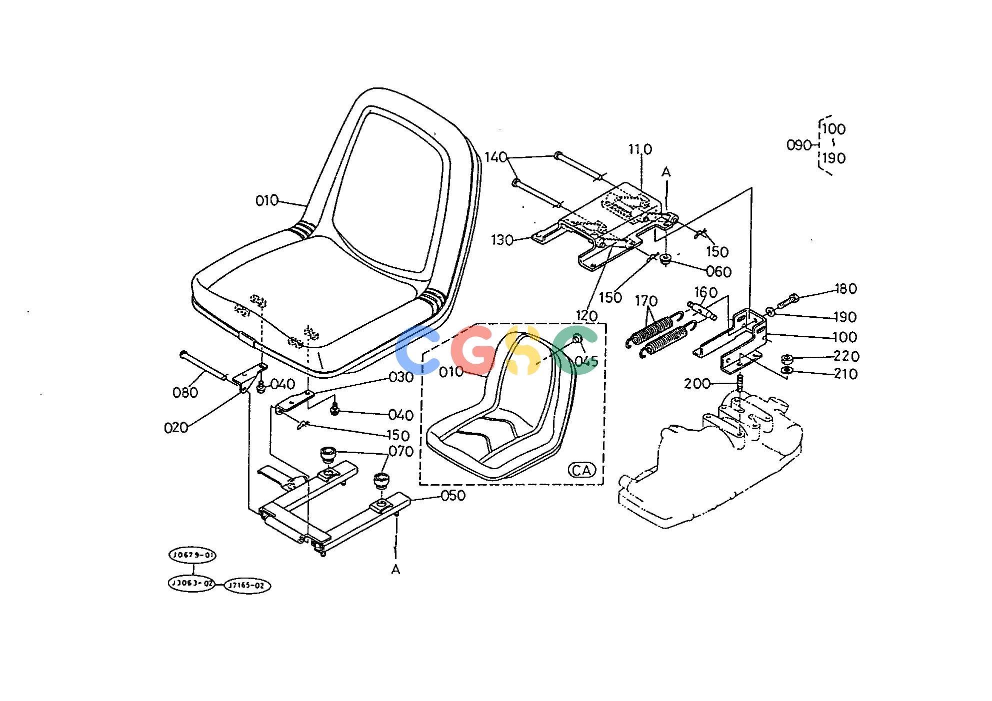 久保田零件查询T12300 SEAT HOOD(BONNET) AND CHASSISEPC Kubota online