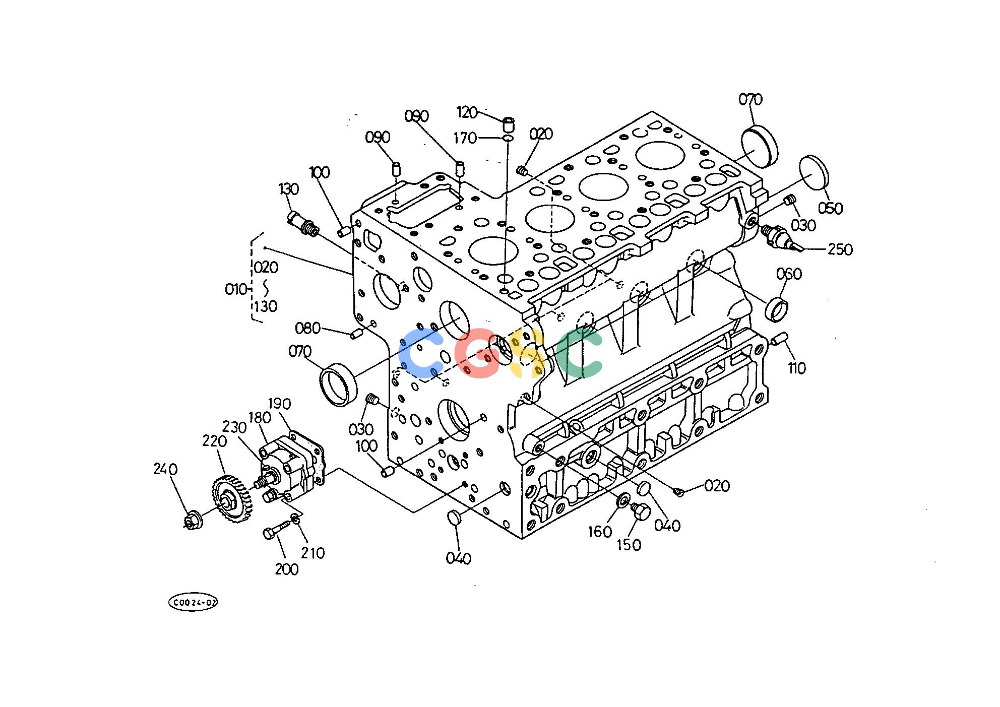 久保田零件查询T02400 CRANKCASE ENGINEEPC Kubota online