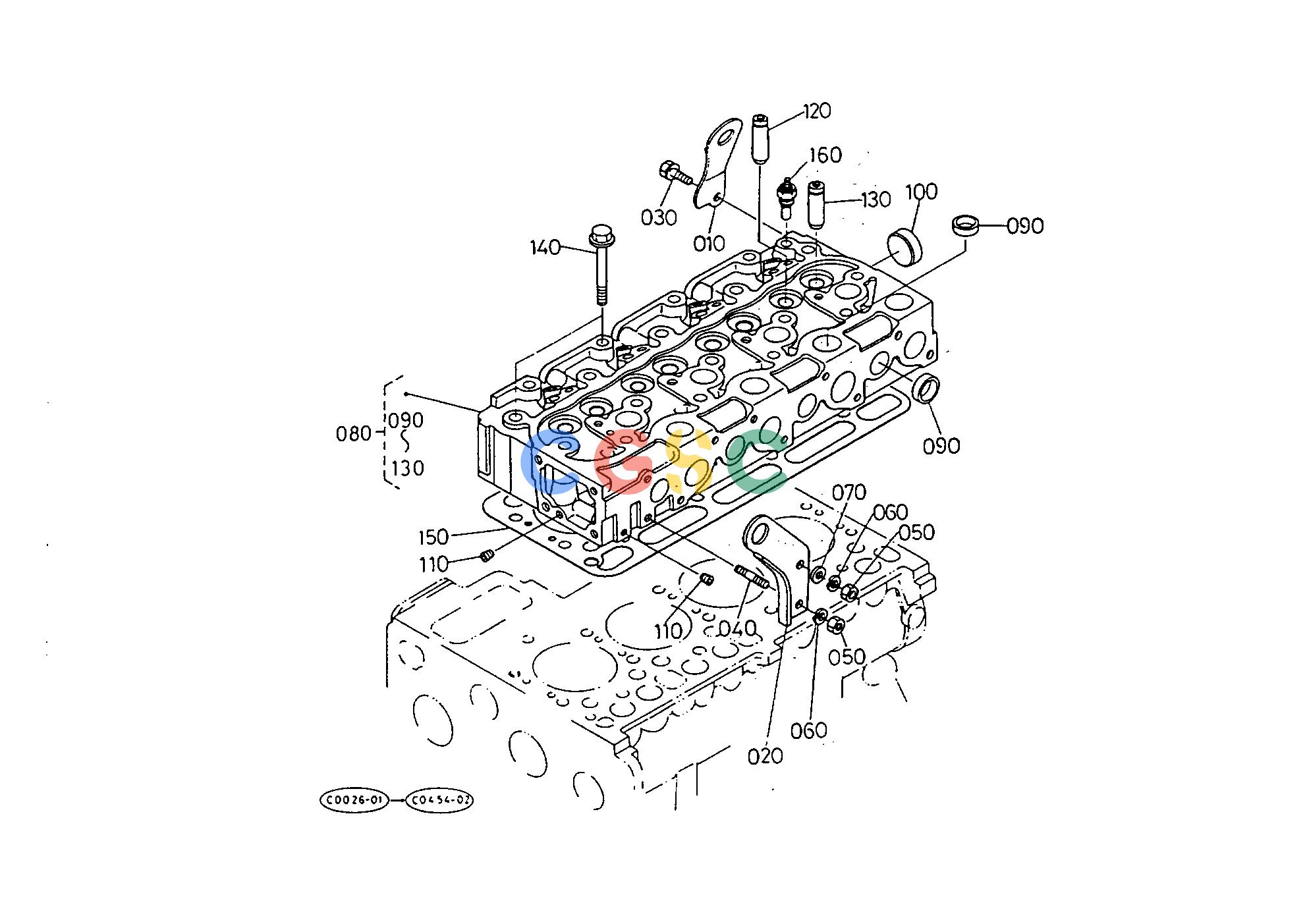 久保田零件查询T02900 CYLINDER HEAD ENGINEEPC Kubota online