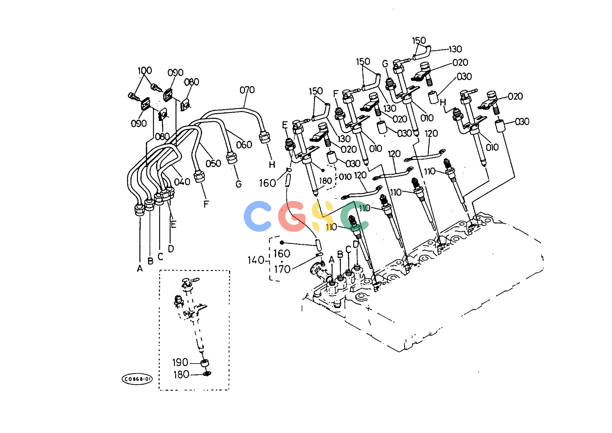 久保田零件查询T03100 NOZZLE AND GLOW PLUG ENGINEEPC Kubota online