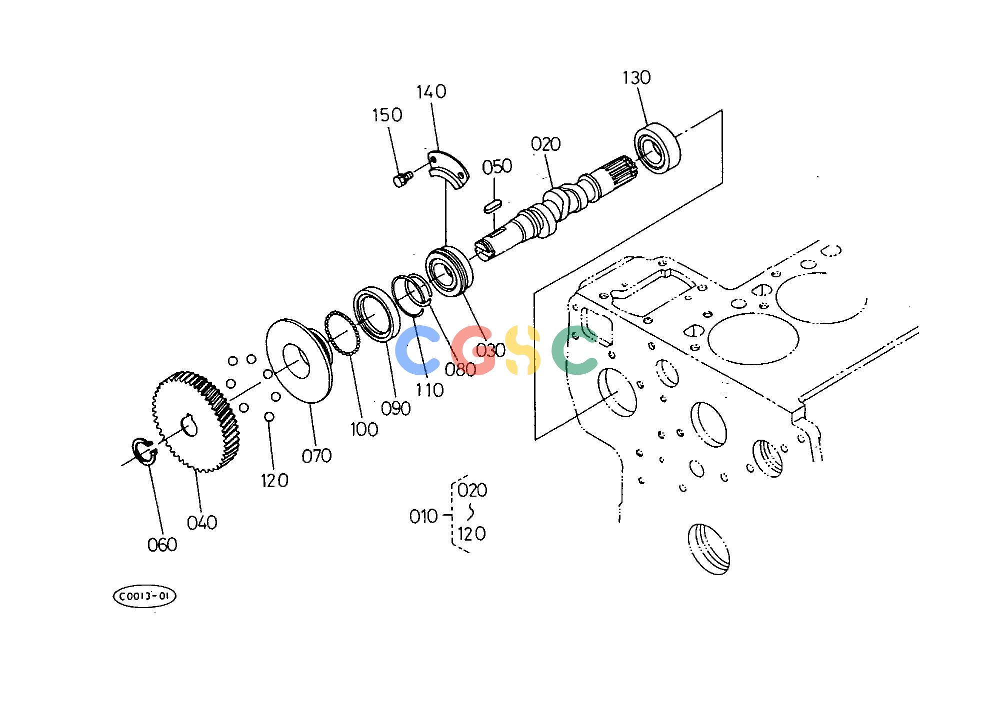 久保田零件查询T04100 FUEL CAMSHAFT ENGINEEPC Kubota online