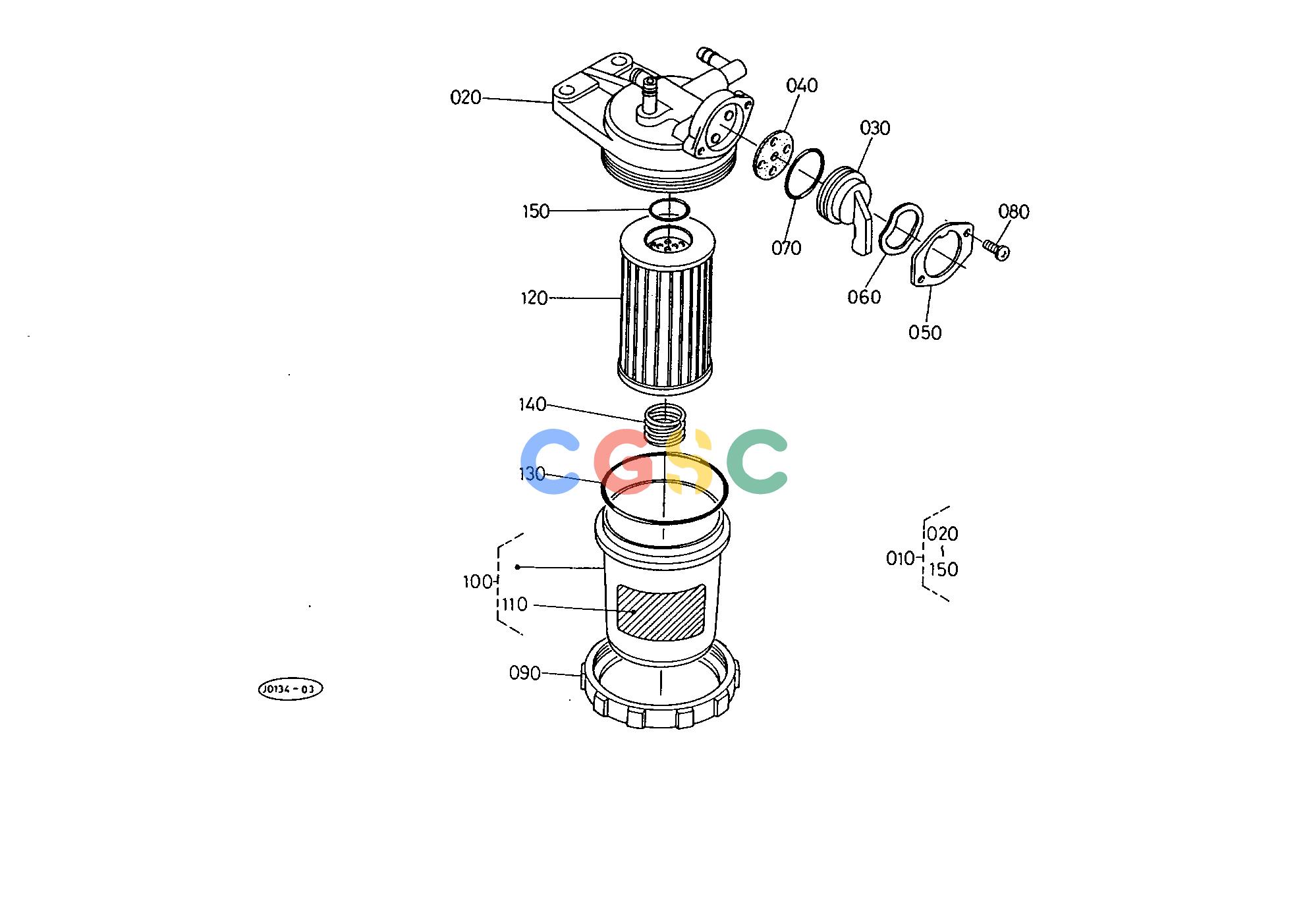 久保田零件查询T03100 FUEL FILTER [COMPONENT PARTS] FUEL SYSTEMEPC Kubota online