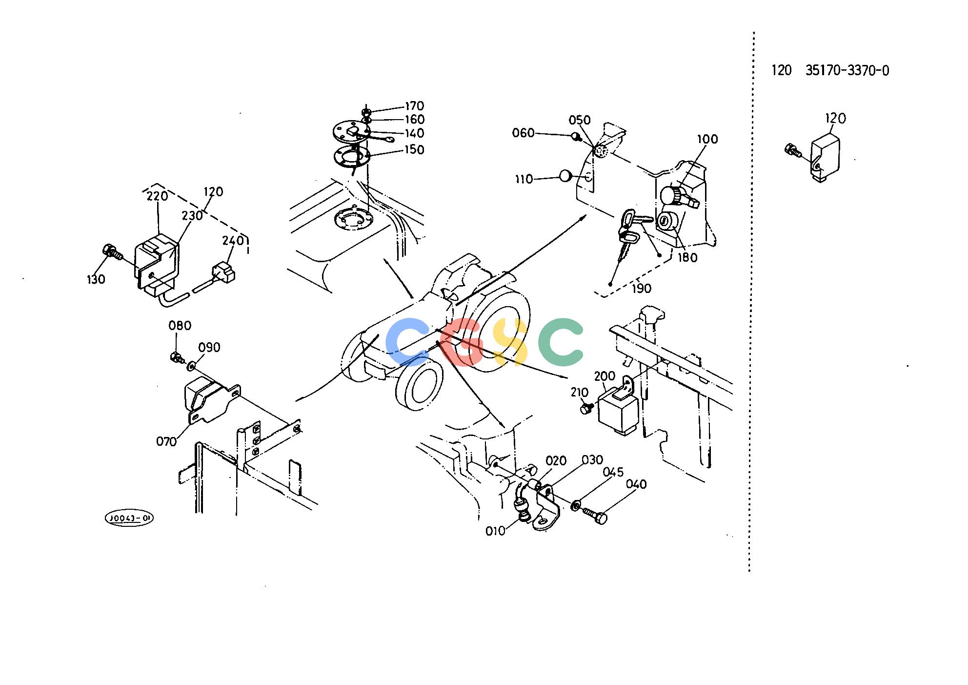 久保田零件查询T04101 SWITCH AND REGULATOR EXCEPT [FR][GR][PO] ELECTRICAL SYSTEMEPC Kubota online