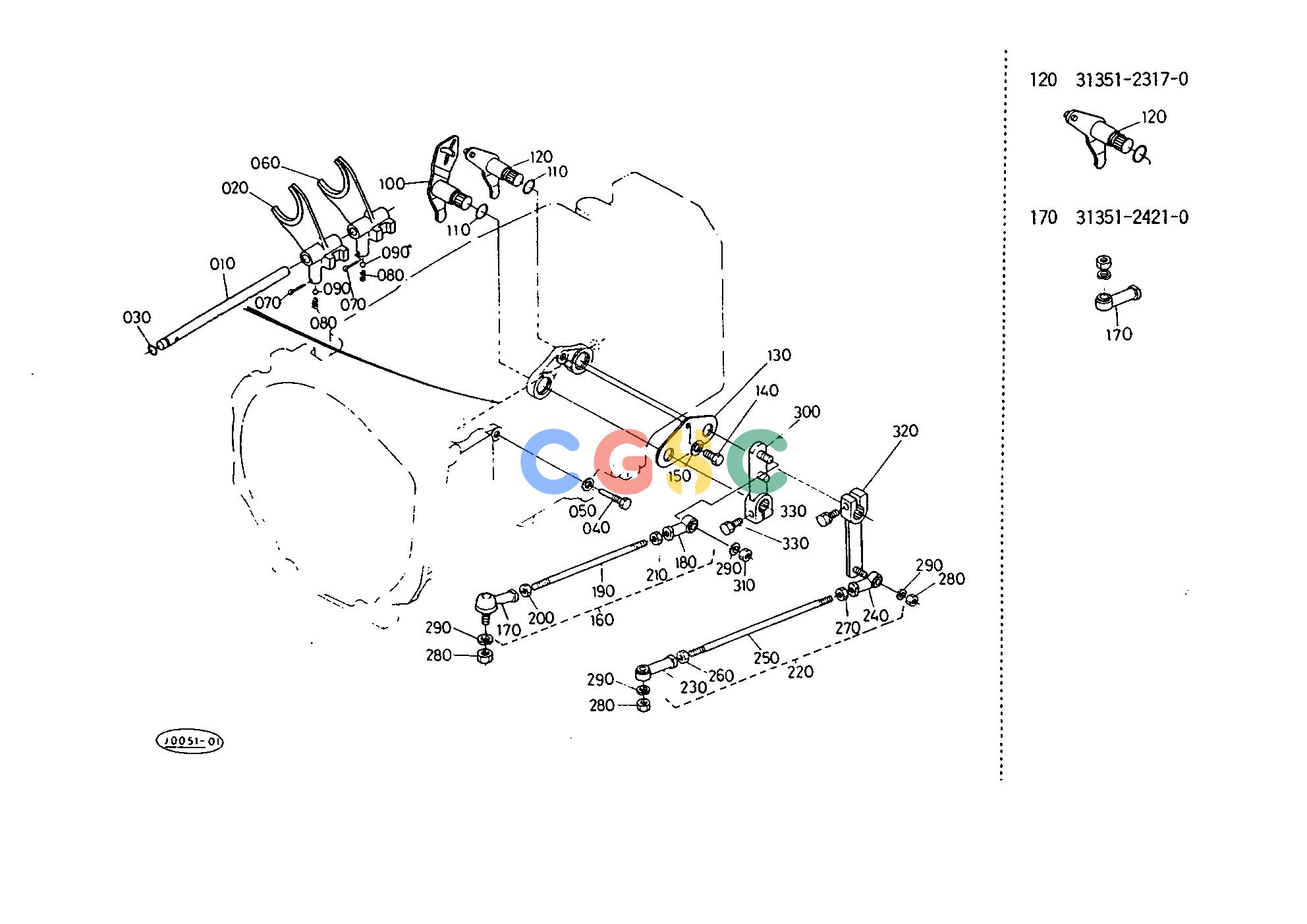 久保田零件查询T06301 MAIN GEAR SHIFT FORK [CONSTANT MESH] SPEED CHANGE LEVEREPC Kubota online