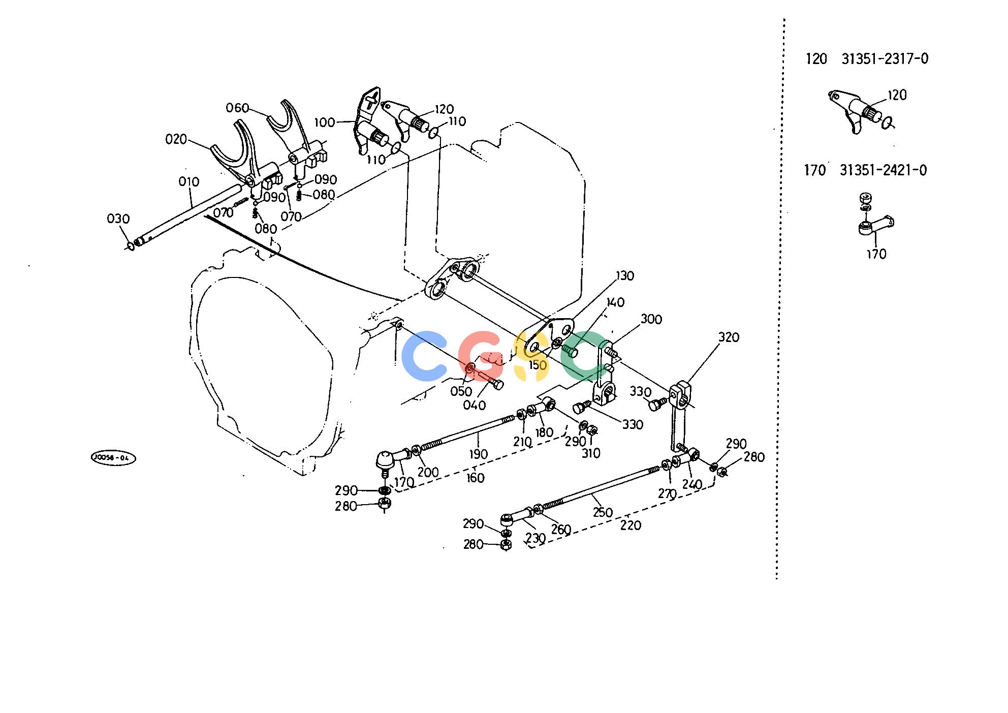 久保田零件查询T06302 MAIN GEAR SHIFT FORK [SYNCHRO MESH] SPEED CHANGE LEVEREPC Kubota online