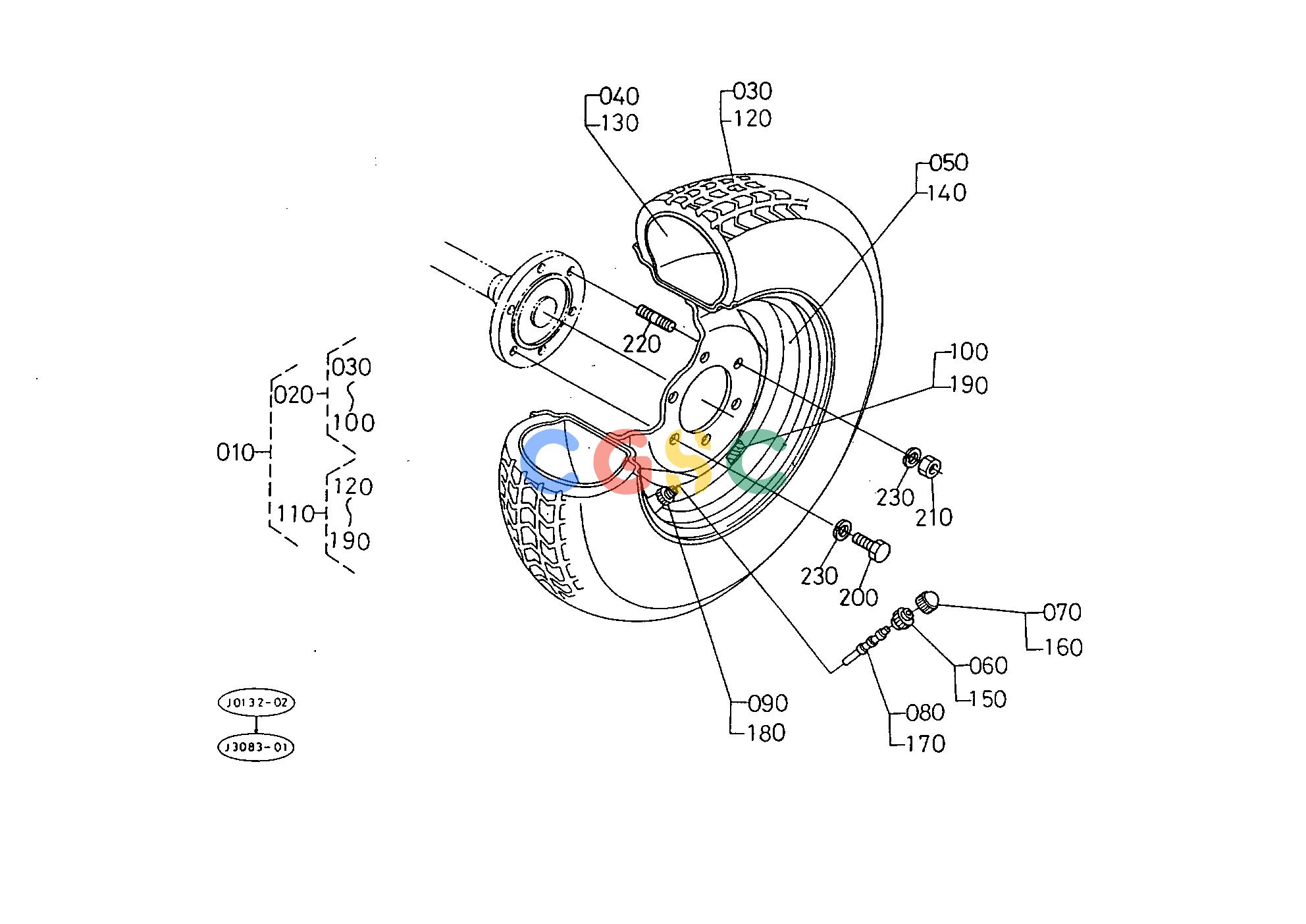 久保田零件查询T07504 REAR WHEEL (13.6-16) REAR AXLE AND REAR WHEELEPC Kubota online