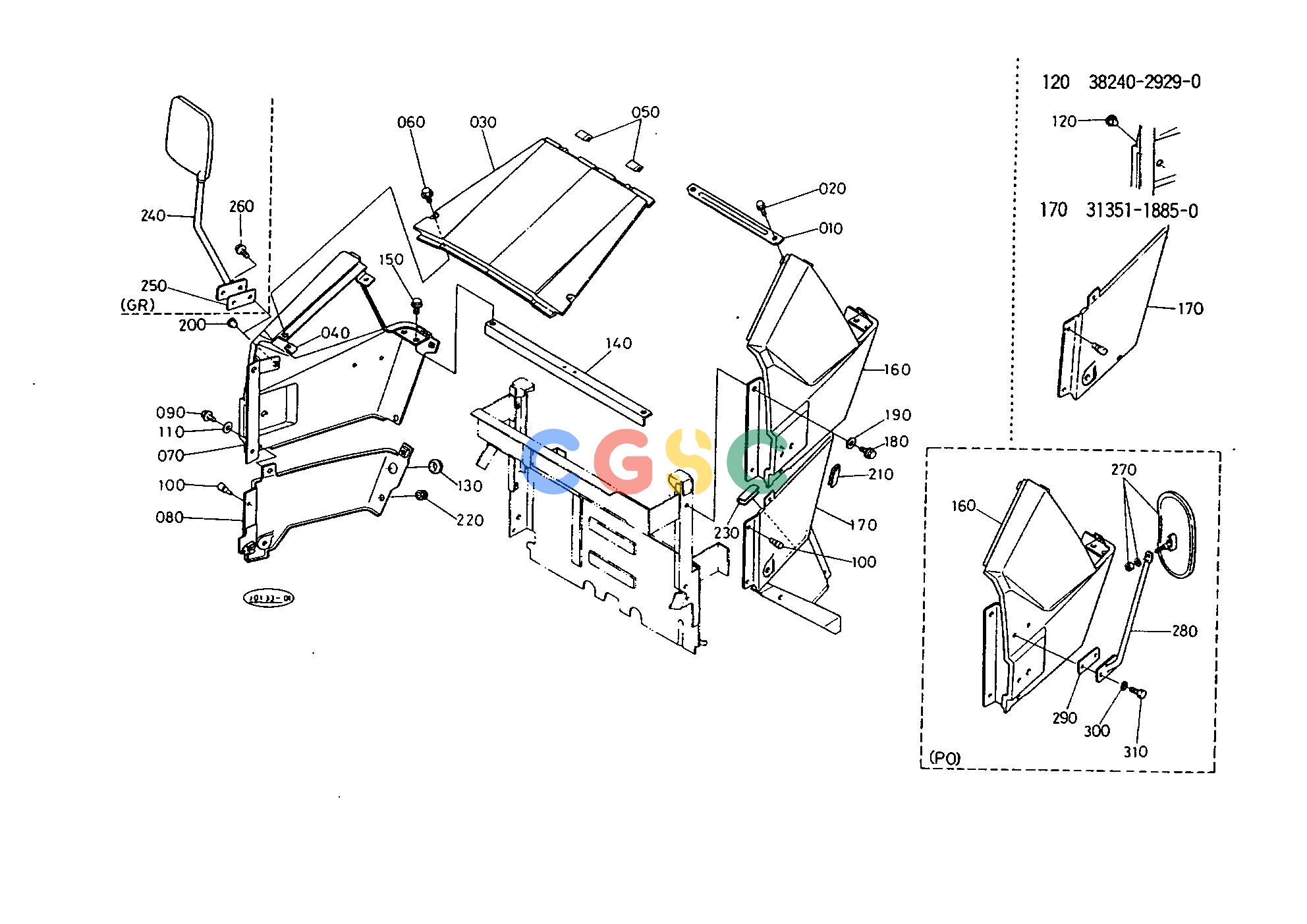 久保田零件查询T12500 REAR HOOD(BONNET) HOOD(BONNET) AND CHASSISEPC Kubota online